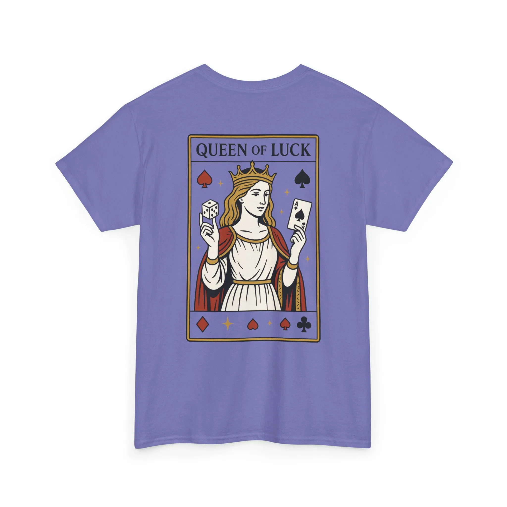 Front & Back Print unisex T-Shirt, Roll the Dice Tee for Men, Vintage Gambling Shirt, Casino Gift, Poker Gift, Card Games Gift, Queen of Luck - Image 43