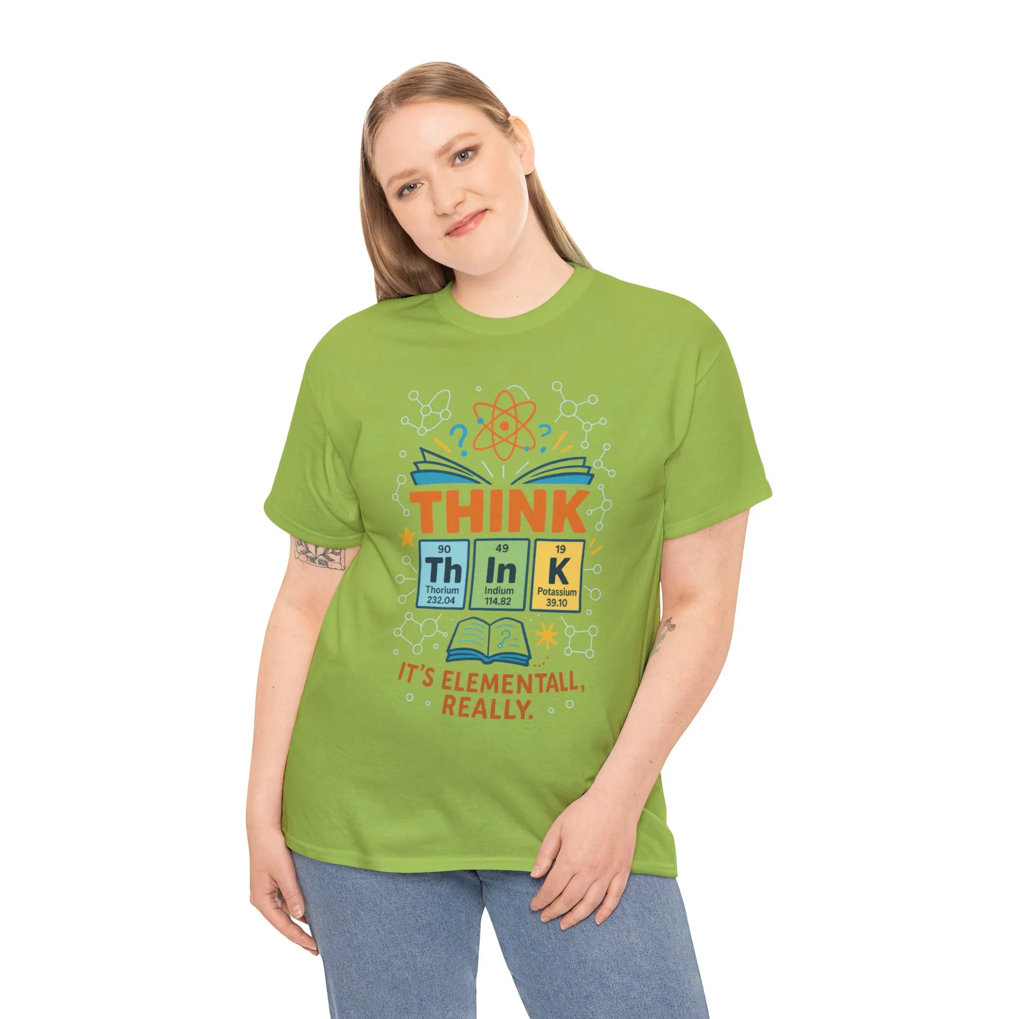 Smart Womens Science T-Shirt, THINK Periodic Table Tee, Funny Elemental Nerd Gift for Her, Graphic Tee for Science Lovers - Image 9