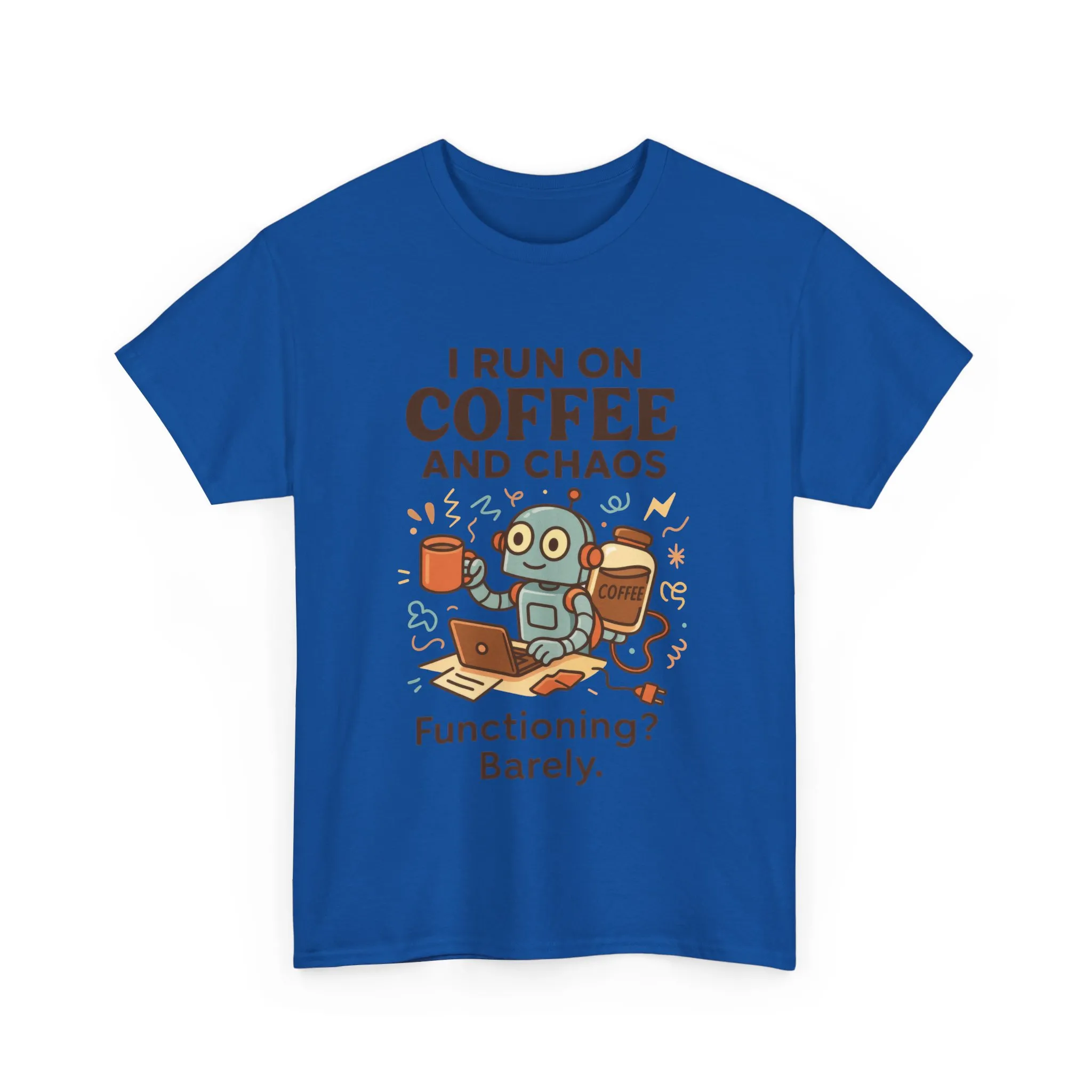 I Run on Coffee and Chaos Unisex Heavy Cotton Tee, Funny Coffee Lover Shirt, Gift for Him/Her, Work from Home Humor Tee, Relaxed Fit [...] - Image 22