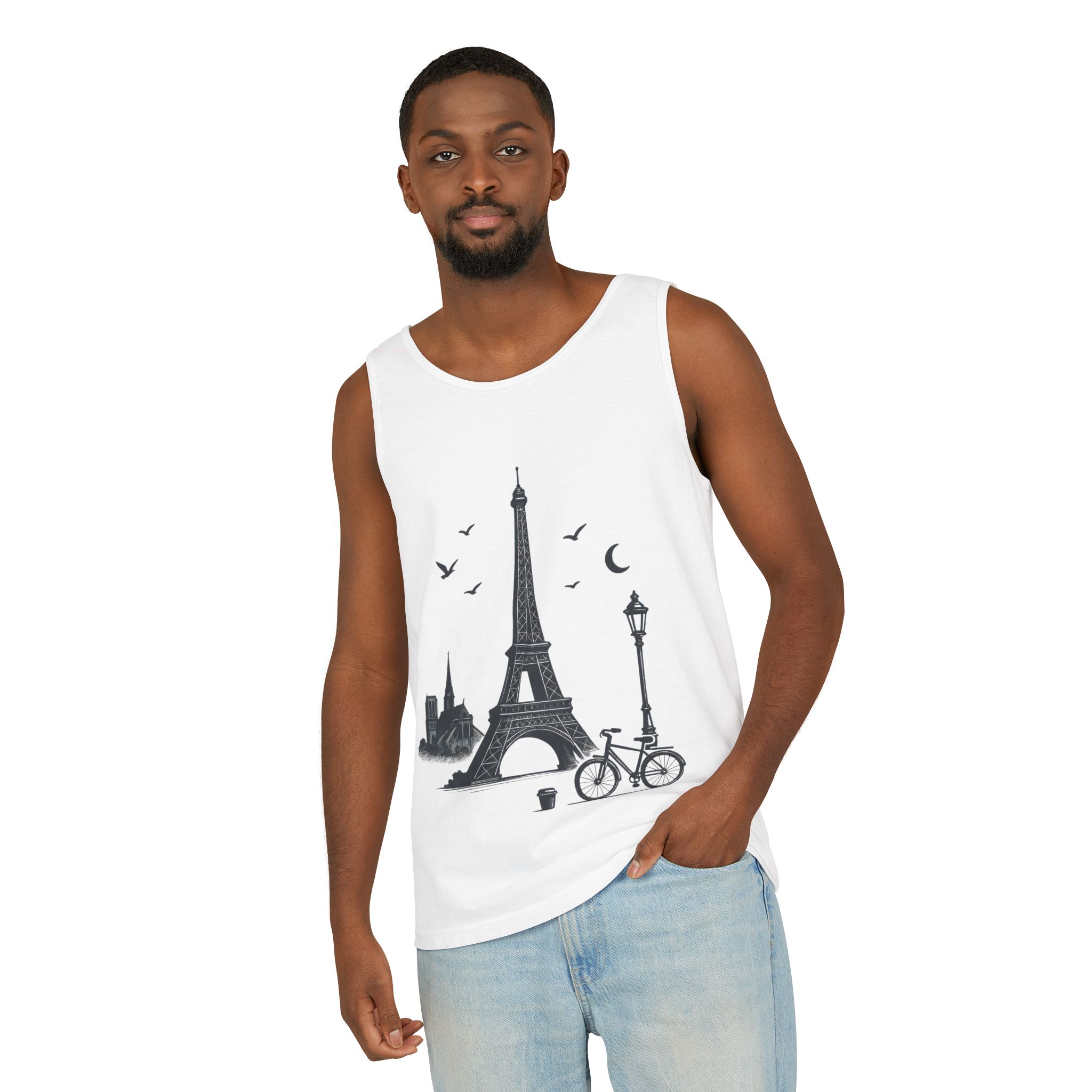 Parisian Dreams Tank Top, Unisex Summer Wear, Graphic Tee, Travel Inspired Apparel, Vacation Outfit, Casual Tank for All Occasions - Image 7