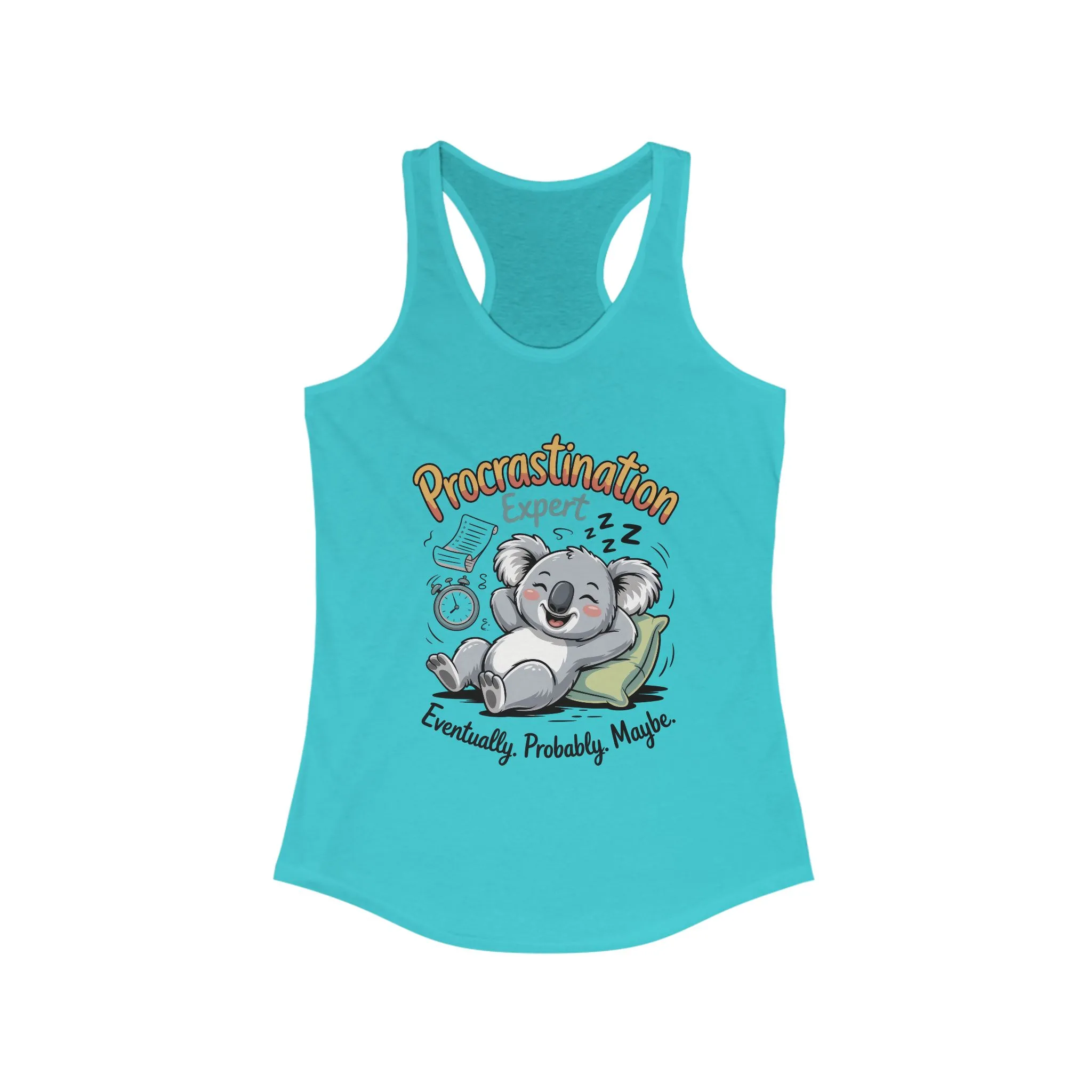 Procrastination Expert Racerback Tank, Funny Tank Top for Women, Gift for Lazy Days, Casual Summer Wear, Relaxing at Home - Image 7