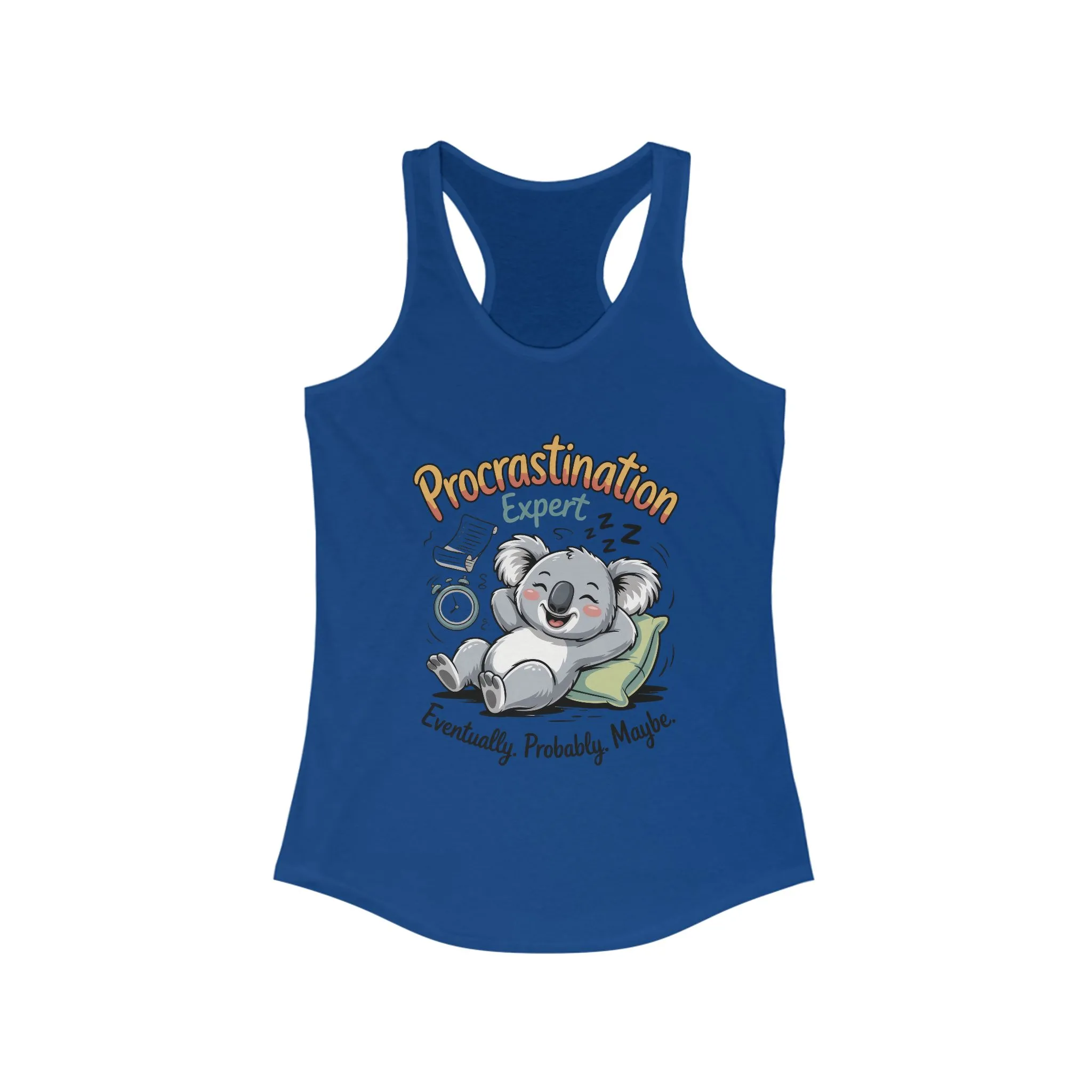 Procrastination Expert Racerback Tank, Funny Tank Top for Women, Gift for Lazy Days, Casual Summer Wear, Relaxing at Home - Image 11