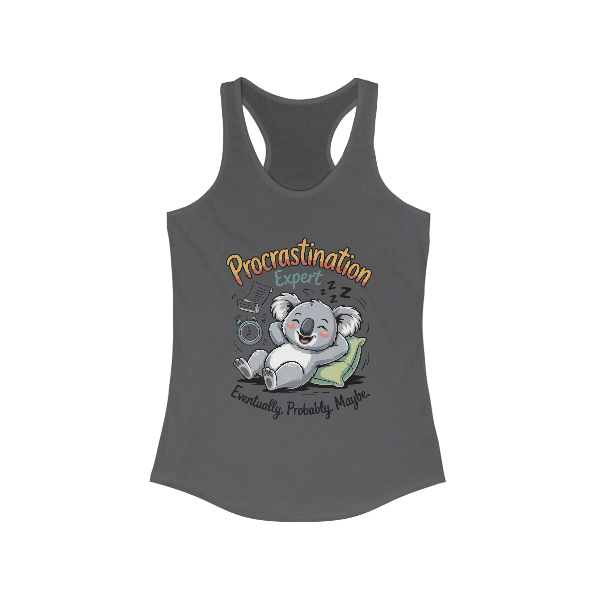 Procrastination Expert Racerback Tank, Funny Tank Top for Women, Gift for Lazy Days, Casual Summer Wear, Relaxing at Home - Image 13