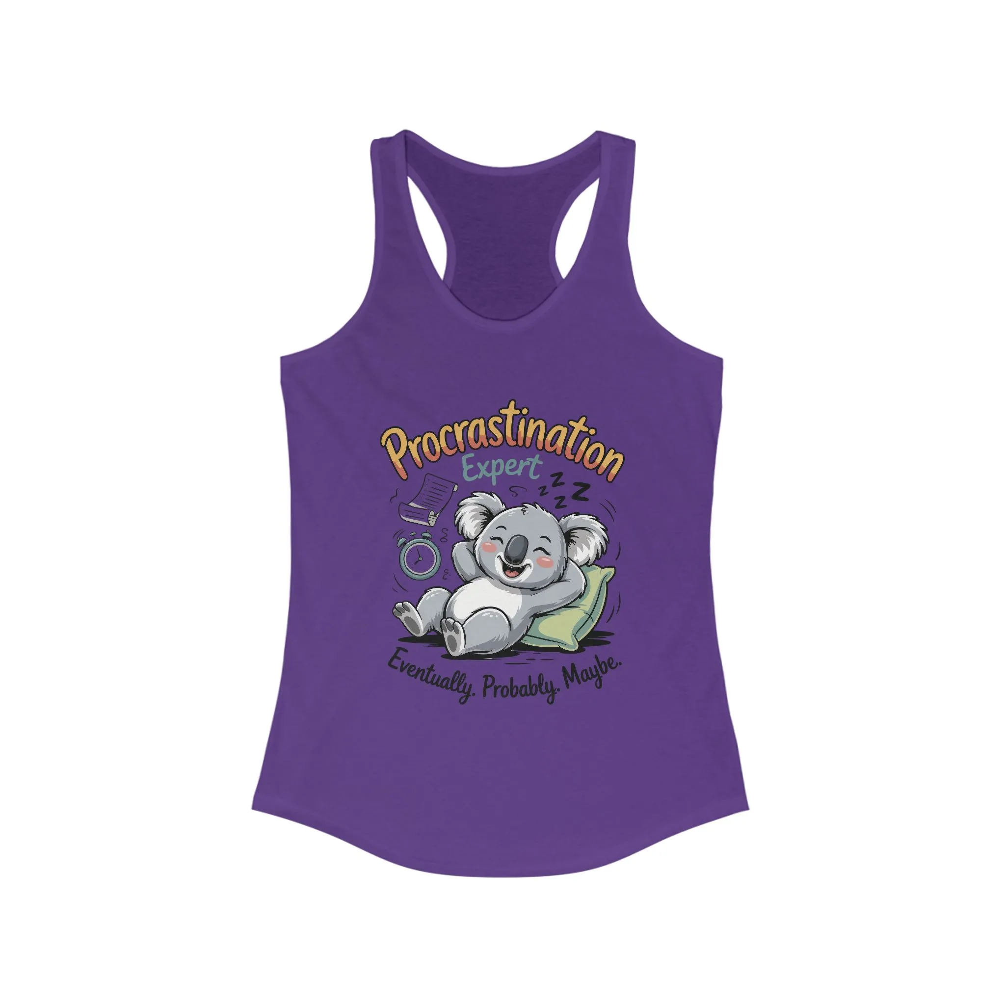 Procrastination Expert Racerback Tank, Funny Tank Top for Women, Gift for Lazy Days, Casual Summer Wear, Relaxing at Home - Image 15