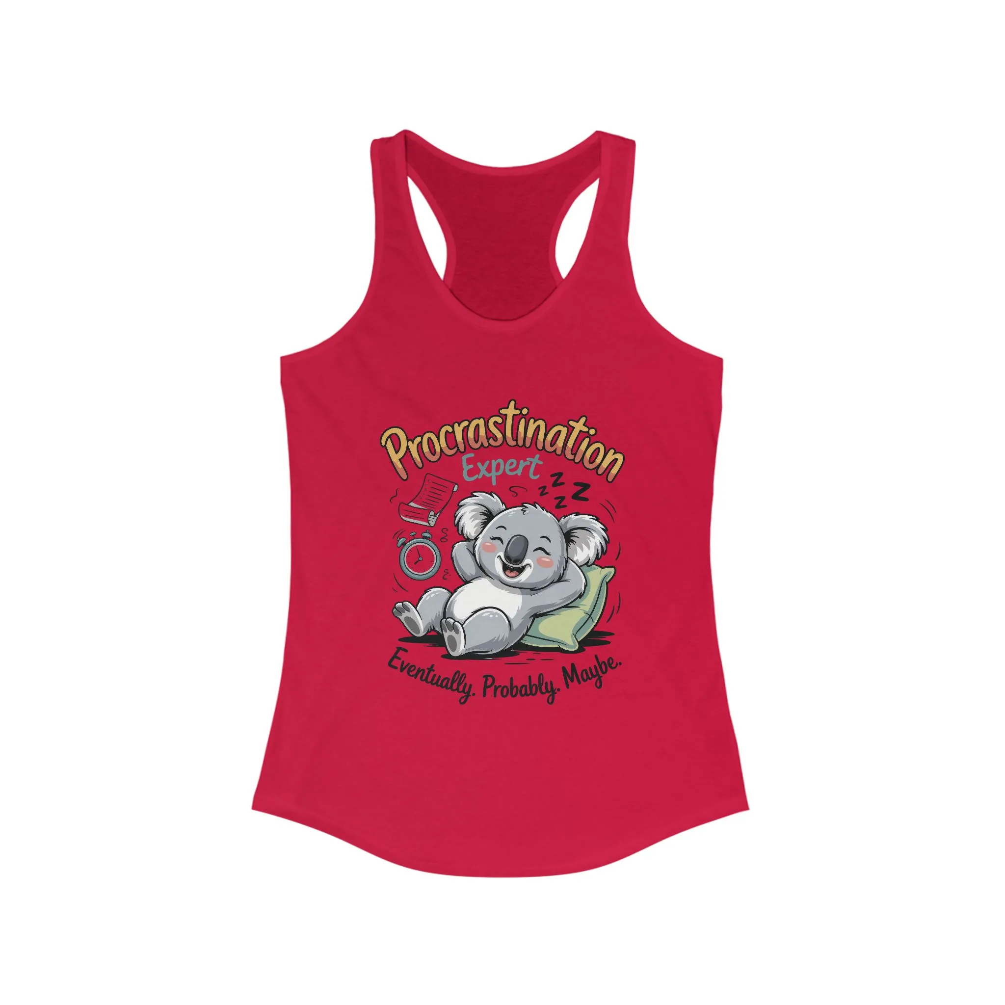Procrastination Expert Racerback Tank, Funny Tank Top for Women, Gift for Lazy Days, Casual Summer Wear, Relaxing at Home - Image 17