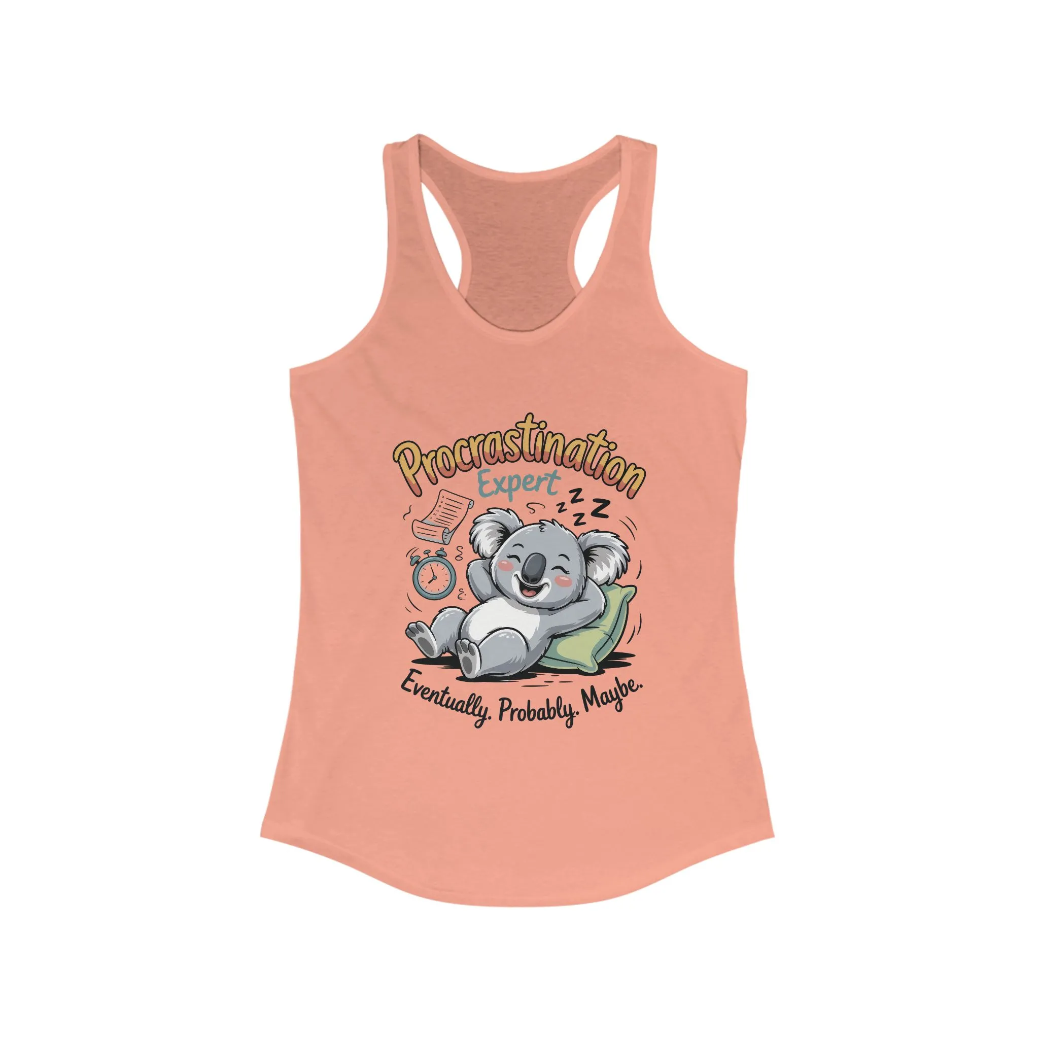 Procrastination Expert Racerback Tank, Funny Tank Top for Women, Gift for Lazy Days, Casual Summer Wear, Relaxing at Home - Image 19