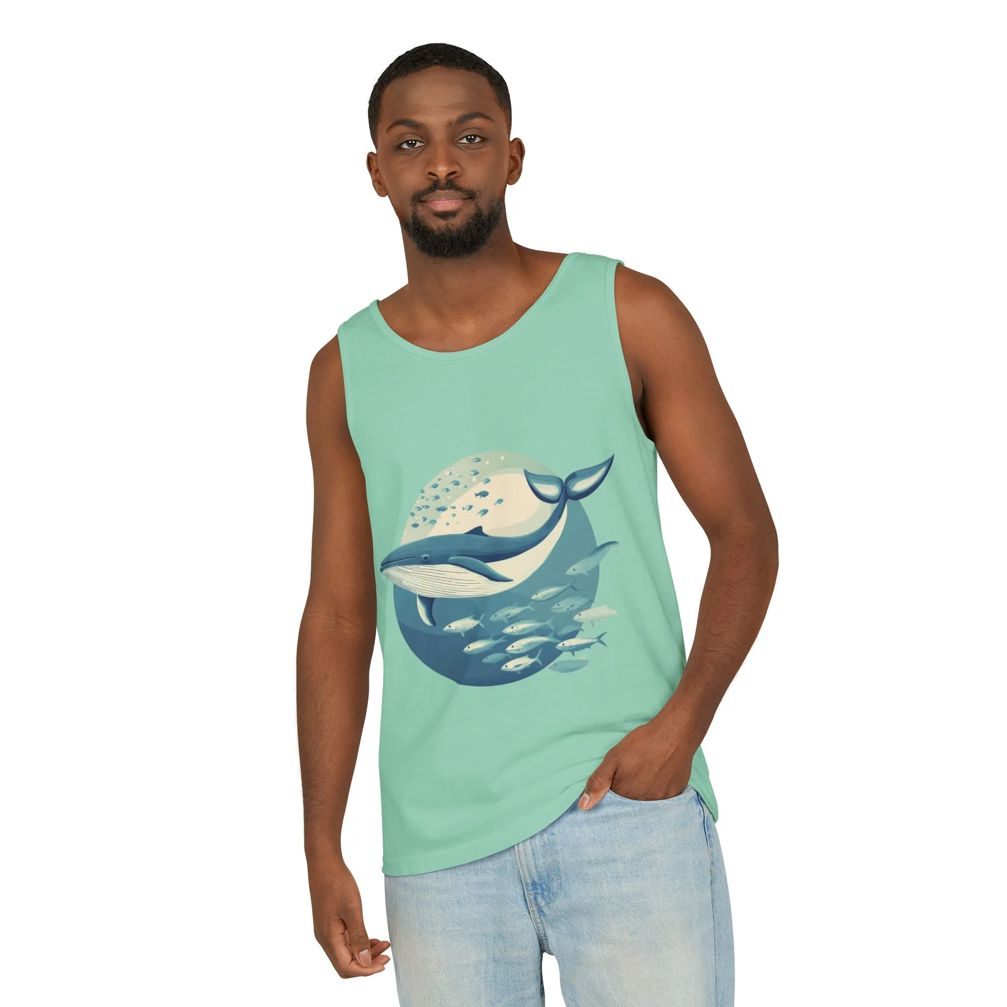 Ocean-Inspired Unisex Tank Top, Whale Design Shirt, Summer Casual Wear, Beach Vibes Gift, Eco-Friendly Fashion - Image 9
