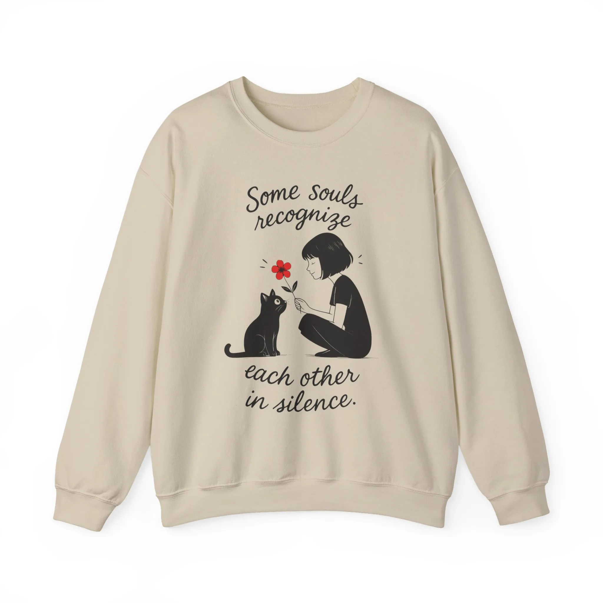 Soulful Cat and Human Crewneck Sweatshirt, Cozy Gift for Cat Lovers, Womens Sweatshirt, Animal Lover Apparel, Thoughtful Gift Idea - Image 10