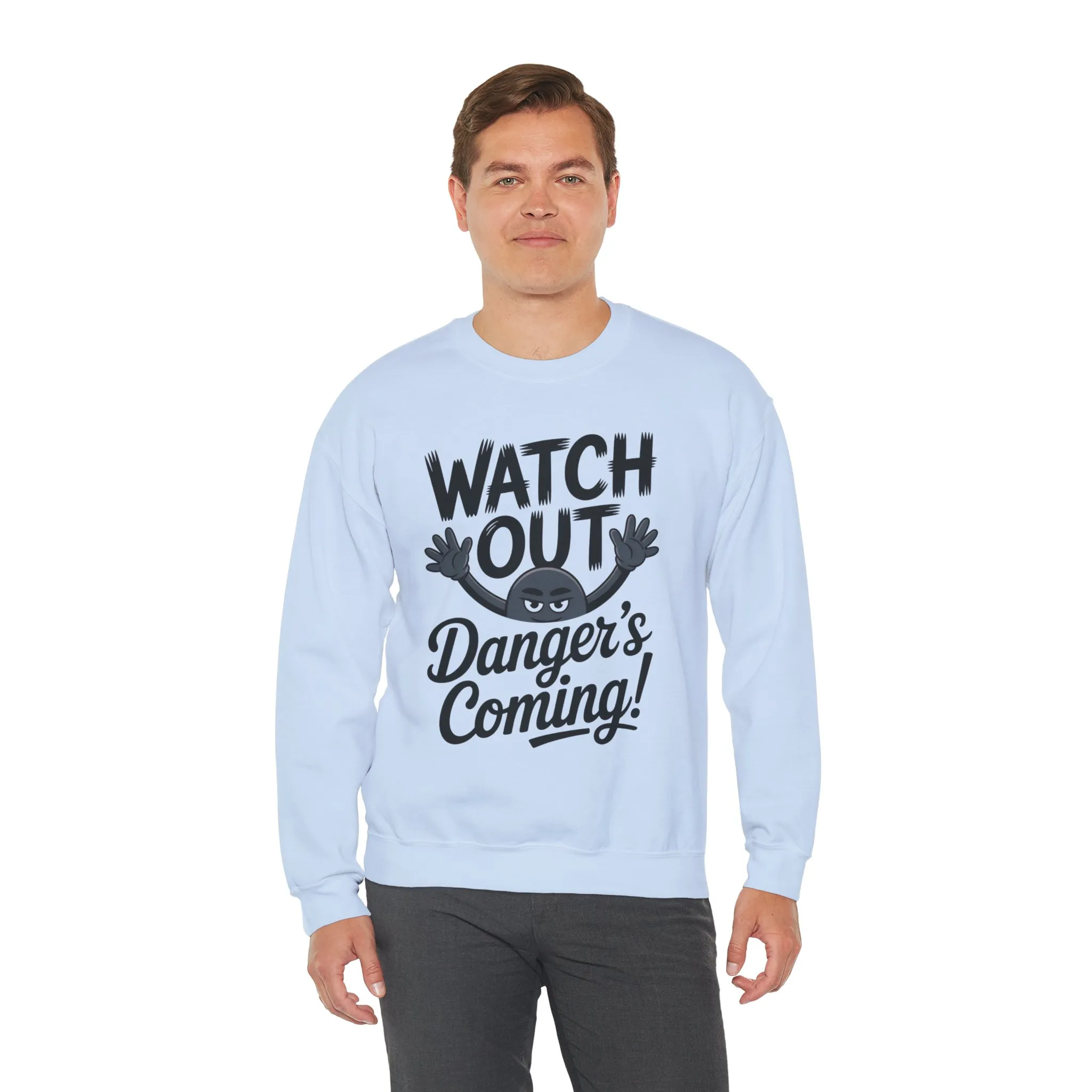 Mens Casual Crewneck Sweatshirt with Warning Message, Funny Gift for Friends, Cozy Layer for Everyone, Great for Halloween, Fall - Image 33