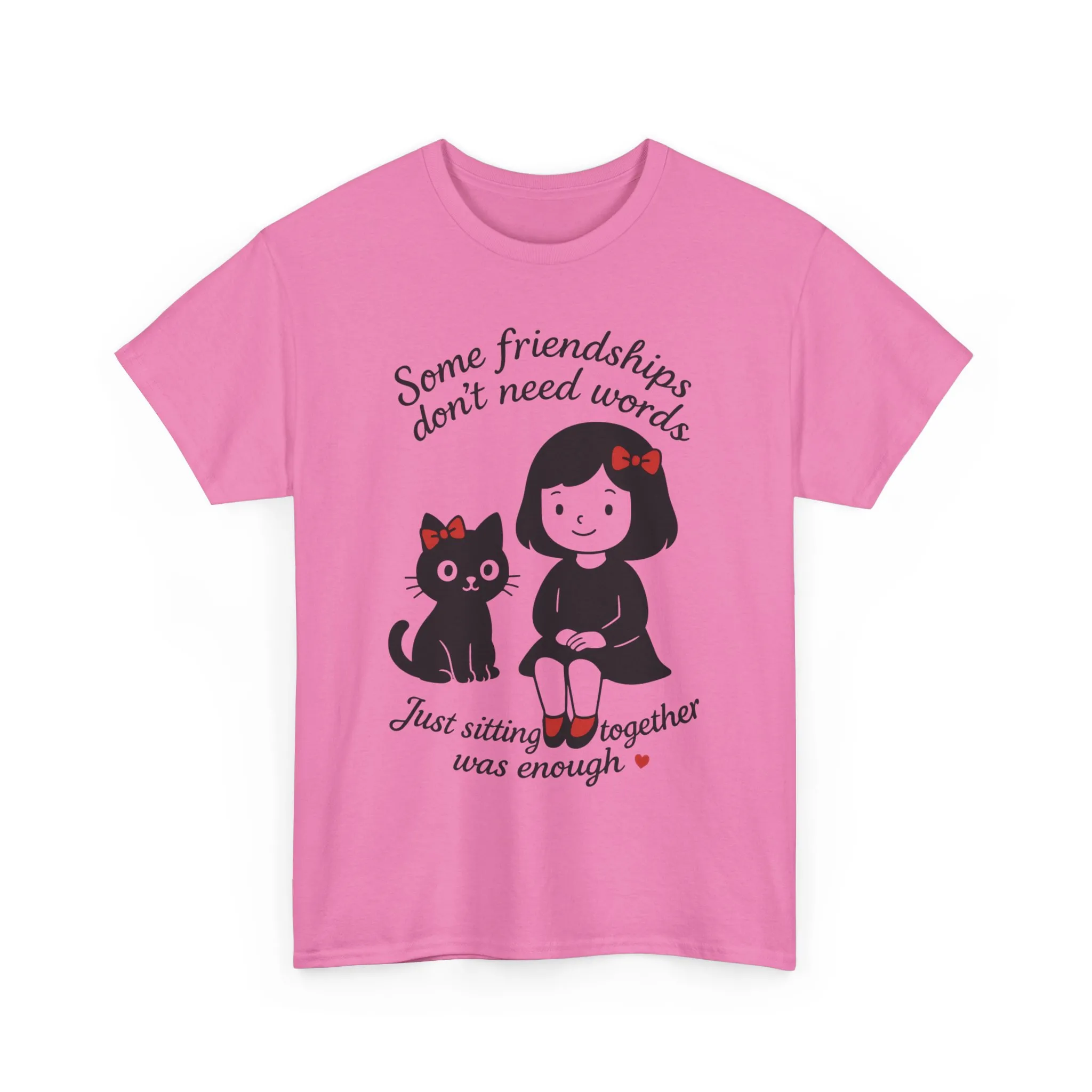 Cute Cat & Girl Graphic Tee, Playful Gift for Cat Lovers, Cat and Girl Design, Gift for Cat Owners, Women's Cotton T-Shirt - Image 34
