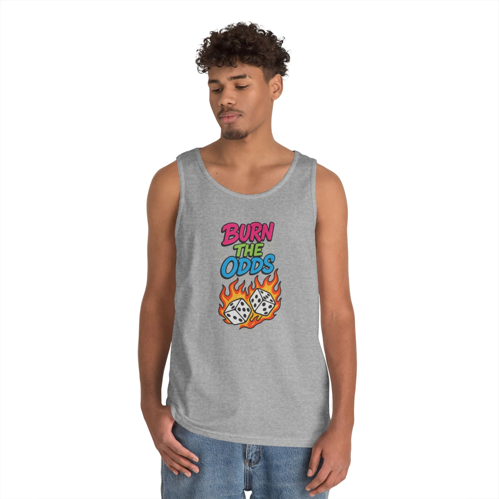 Burn the Odds Tank Top, Casual Summer Wear, Gaming Gift, Dice Design Tee, Gift for Gamers, Funny Tank, Perfect for Parties - Image 9