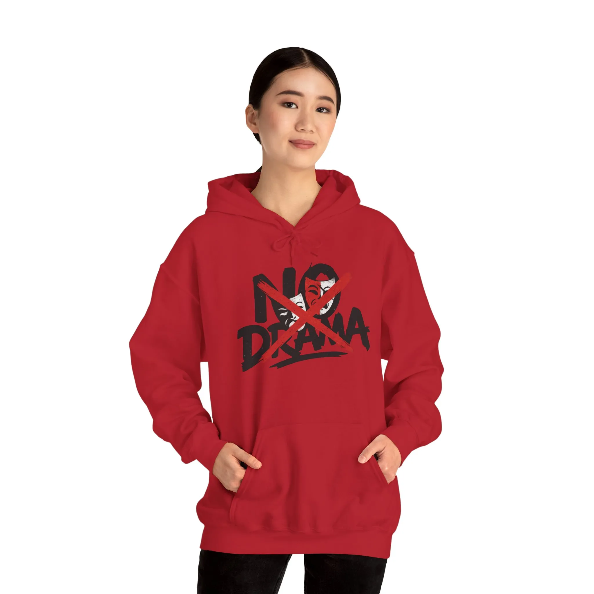No Drama Womens Hooded Sweatshirt, Cozy Hoodie, Casual Gift, Relaxed Style, Everyday Wear, Funny Sweatshirt - Image 35