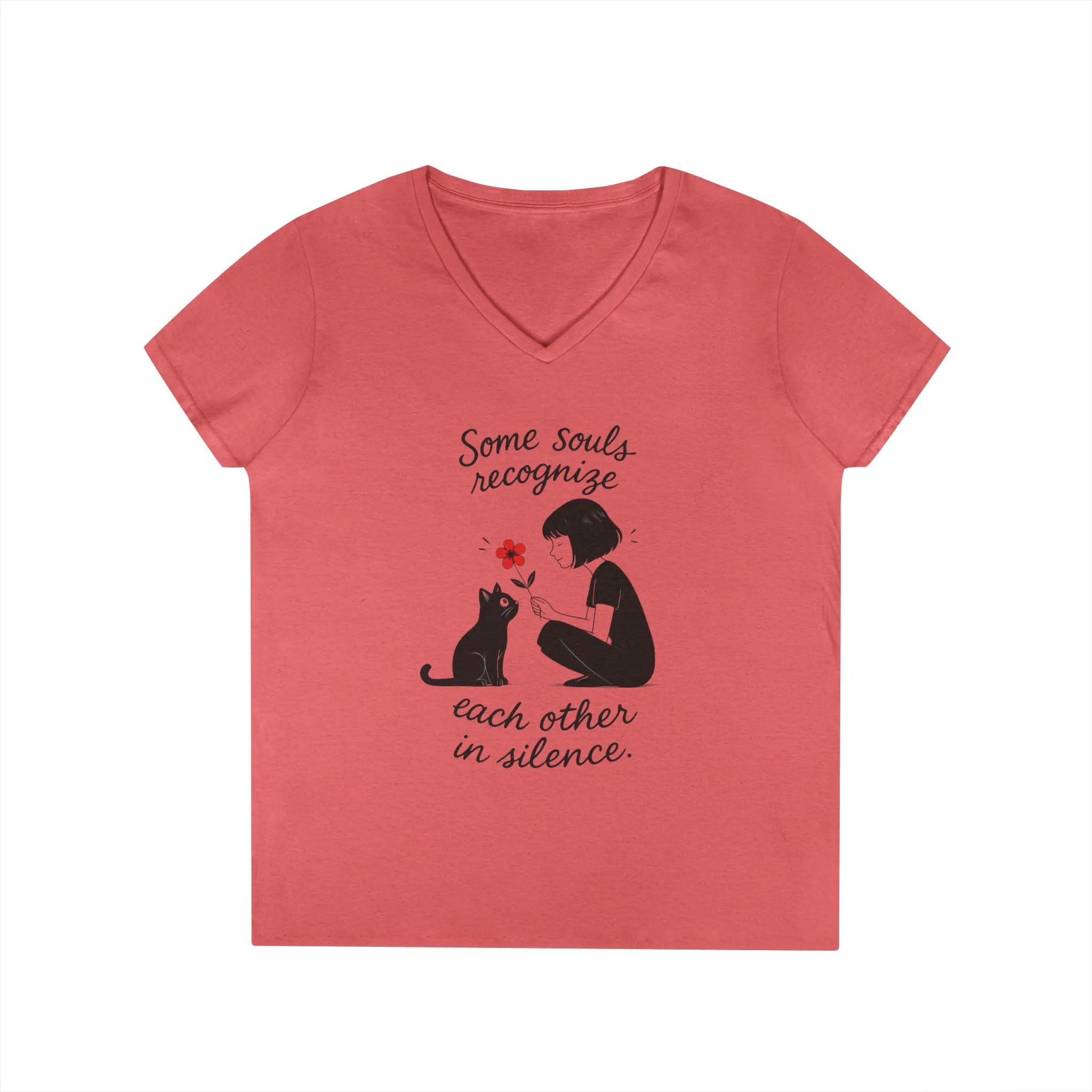 Cat Lover's V-Neck T-Shirt - Cute Graphic Tee for Pet Owners, Gifts for Cat Lovers, Animal Lover Apparel, Valentine's Day, Cat Love - Image 2