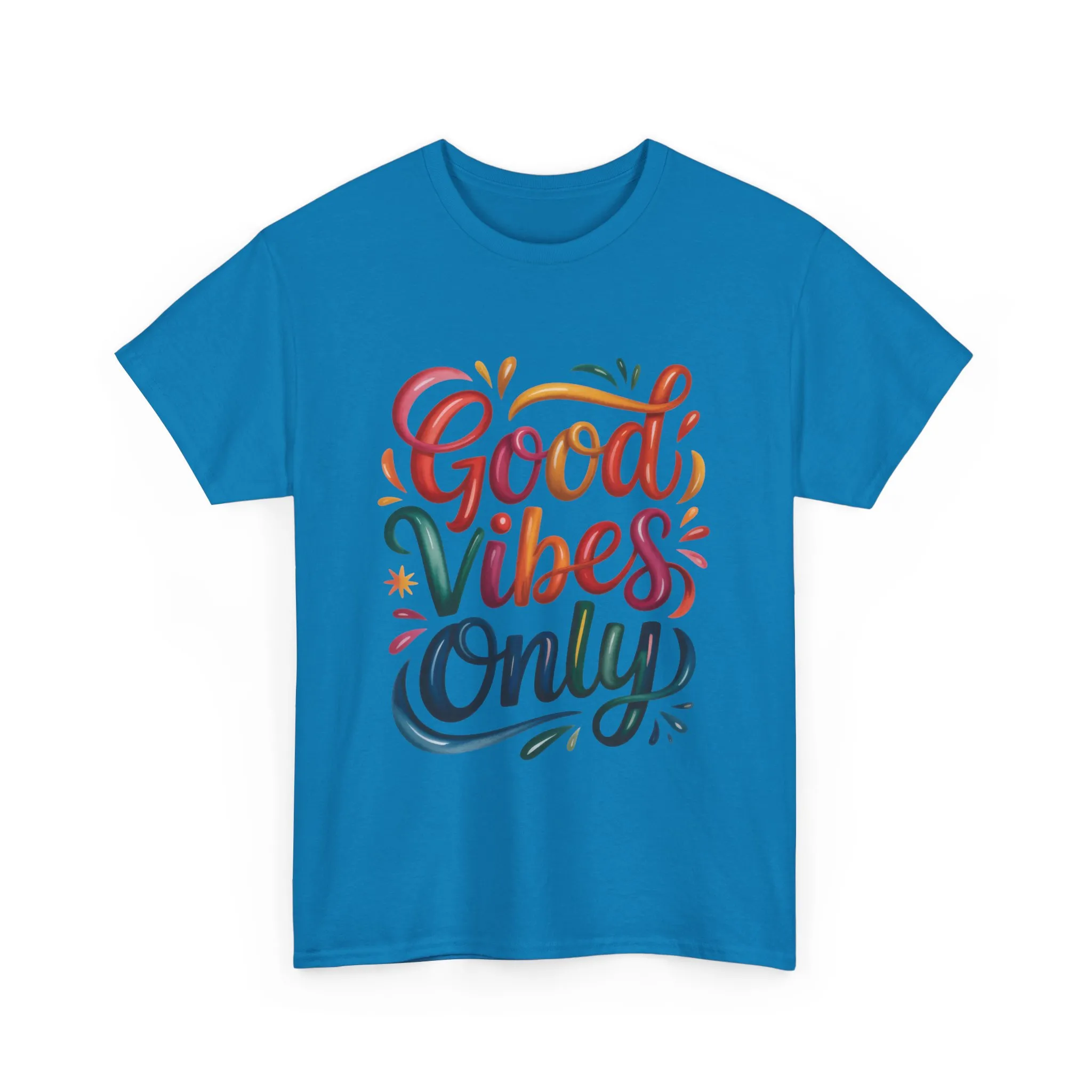 Good Vibes Only Womens Heavy Cotton Tee, Casual Wear, Gift for Friends, Relaxed Fit, Summer Style, Positive Affirmation Shirt - Image 22