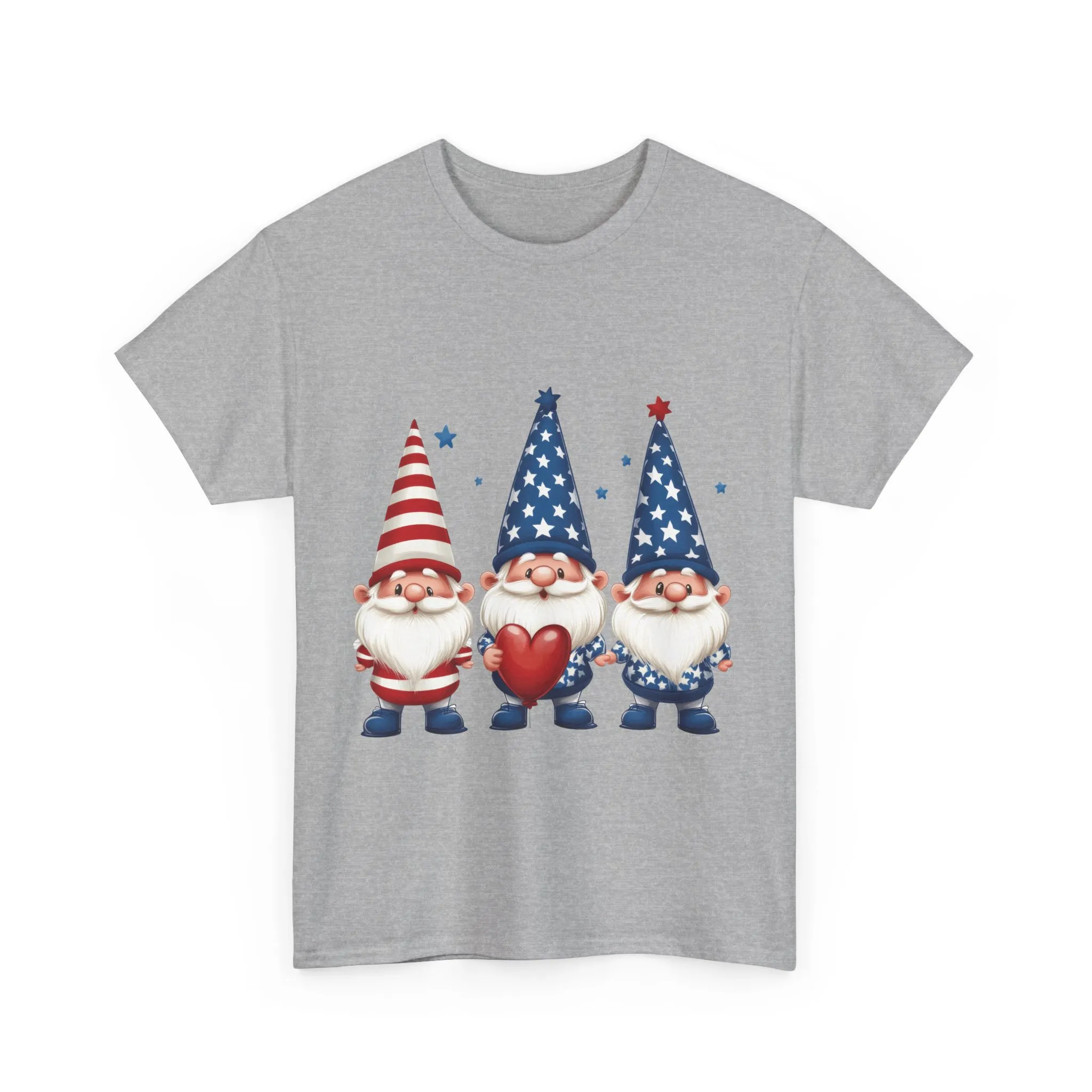 Patriotic Gnome Unisex Heavy Cotton Tee - Cute Tee for Independence Day, Casual Wear, Gift for Gnome Lovers, Summer Style - Image 10