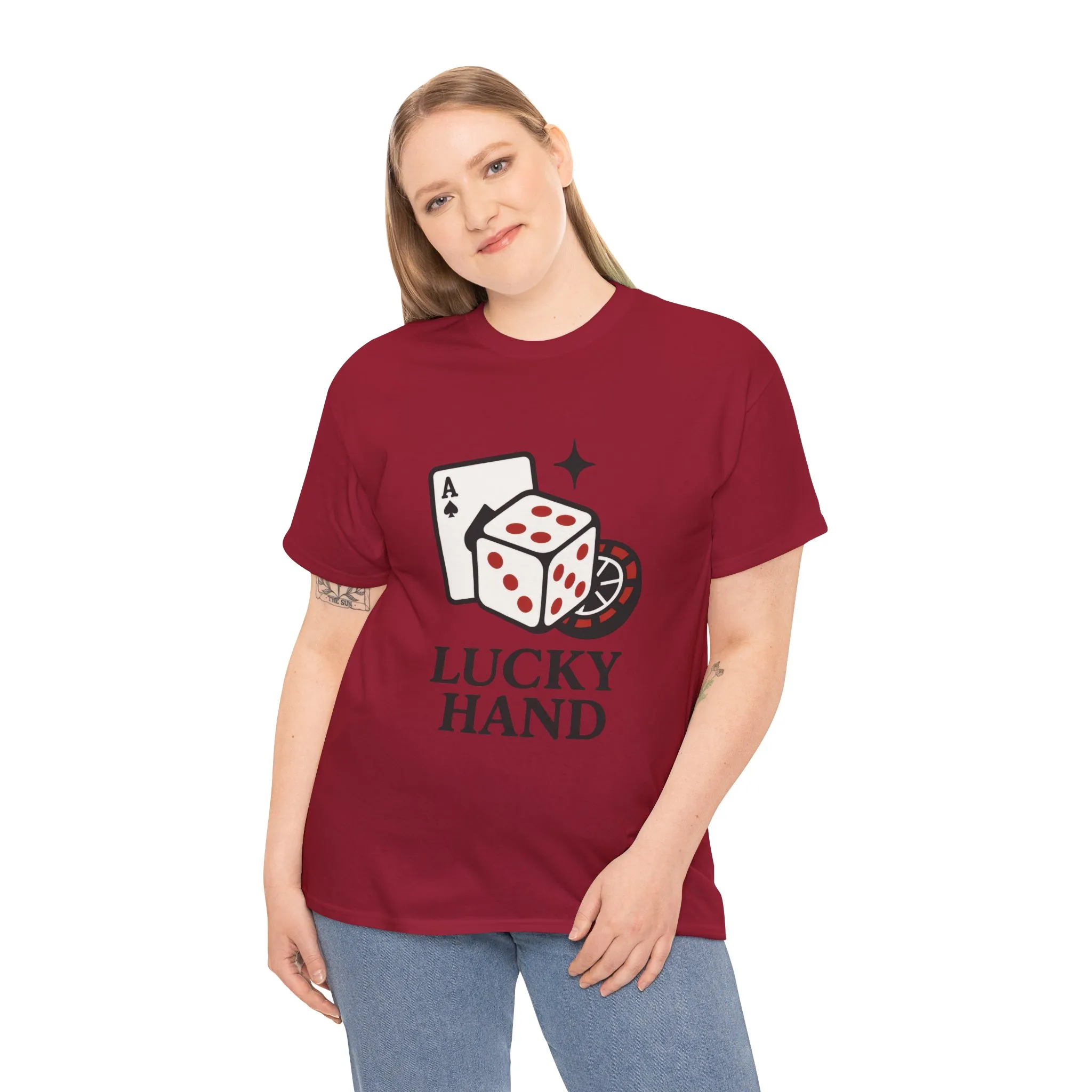 Lucky Hand Unisex Heavy Cotton Tee, Gambling Shirt, Casino Wear, Good Luck Gift, Poker T-Shirt, Casual Vintage Style - Image 39