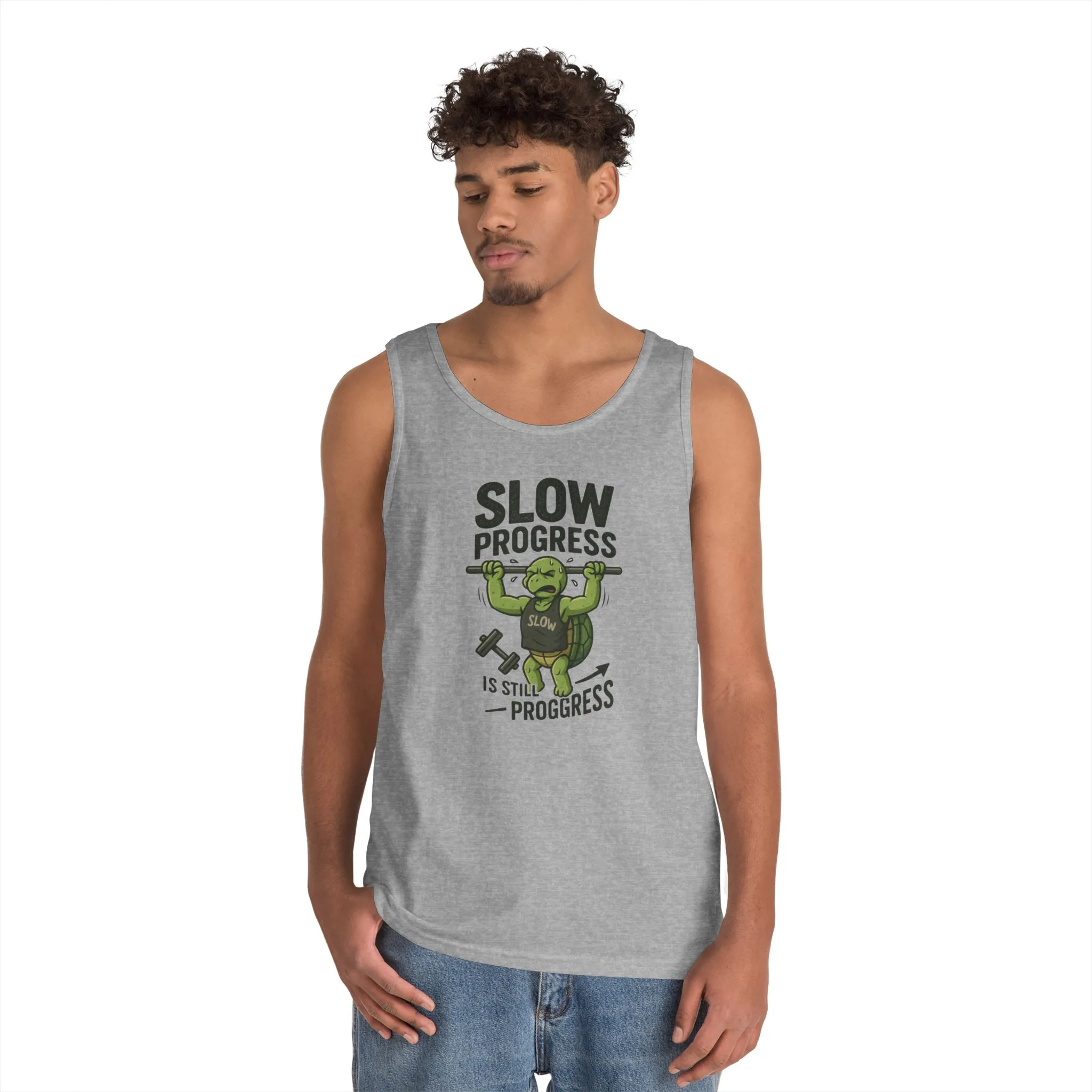 Mens Gym Tank Top, Funny Turtle Fitness Tank, Motivational Workout Shirt, Humor T-Shirt, Unisex Activewear, Workout Gift, Bodybuilding Top