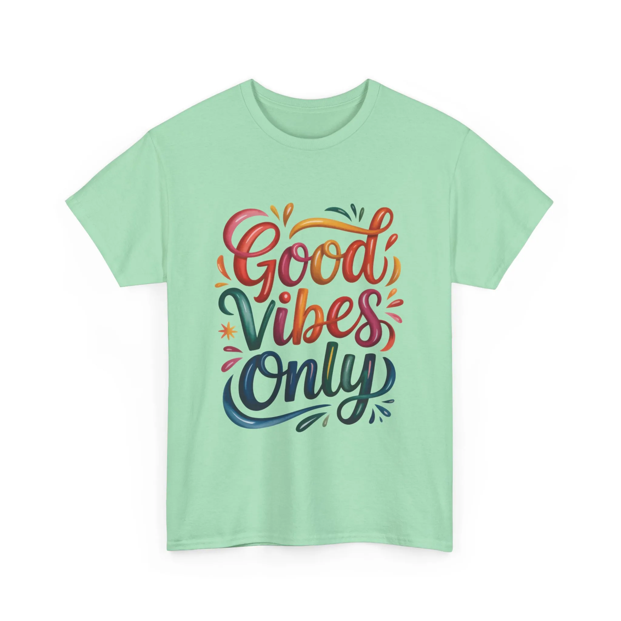 Good Vibes Only Womens Heavy Cotton Tee, Casual Wear, Gift for Friends, Relaxed Fit, Summer Style, Positive Affirmation Shirt - Image 13