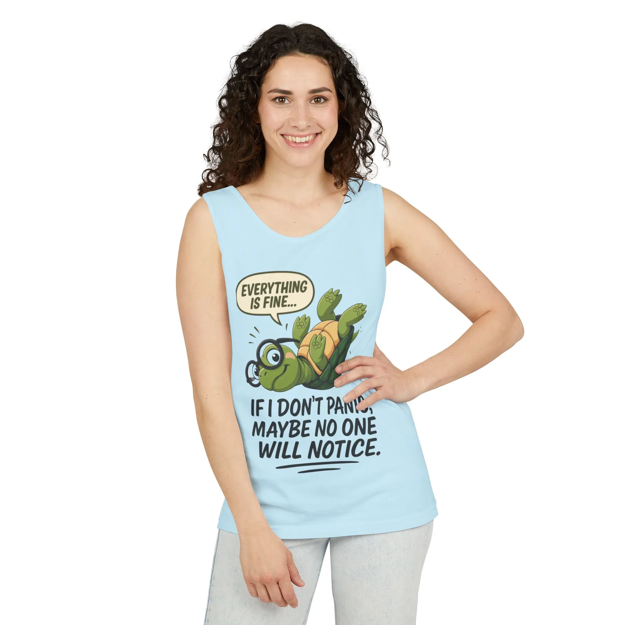 Funny Turtle Womens Tank Top, Everything is Fine, Womens Summer Apparel, Relaxed Fit, Pool Party, Beachwear, Humorous Gift - Image 28