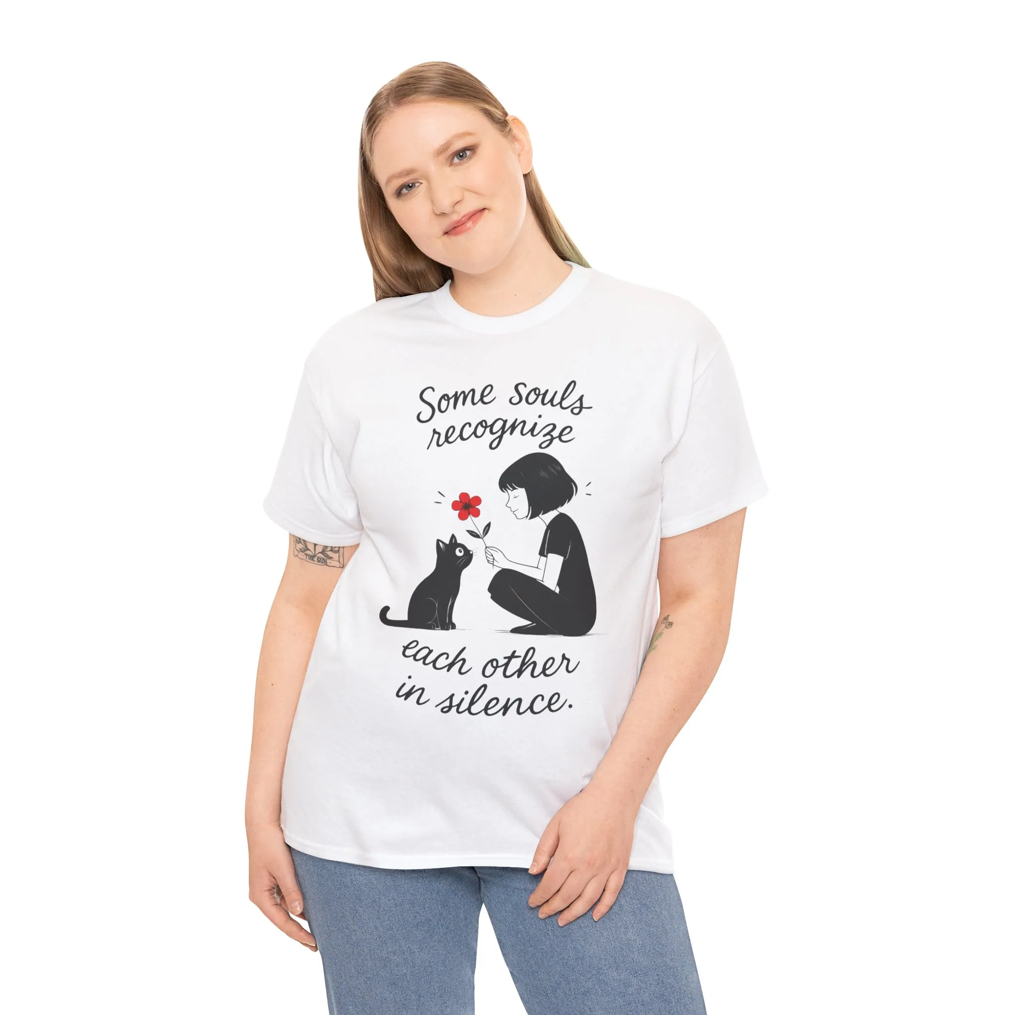 Cat Lover's Heavy Cotton Tee, Cute Cat Shirt, Pet Owner Gift, Animal Lover Apparel, Birthday Gift for Her, Women's Cotton T-Shirt, Cat Lover - Image 6