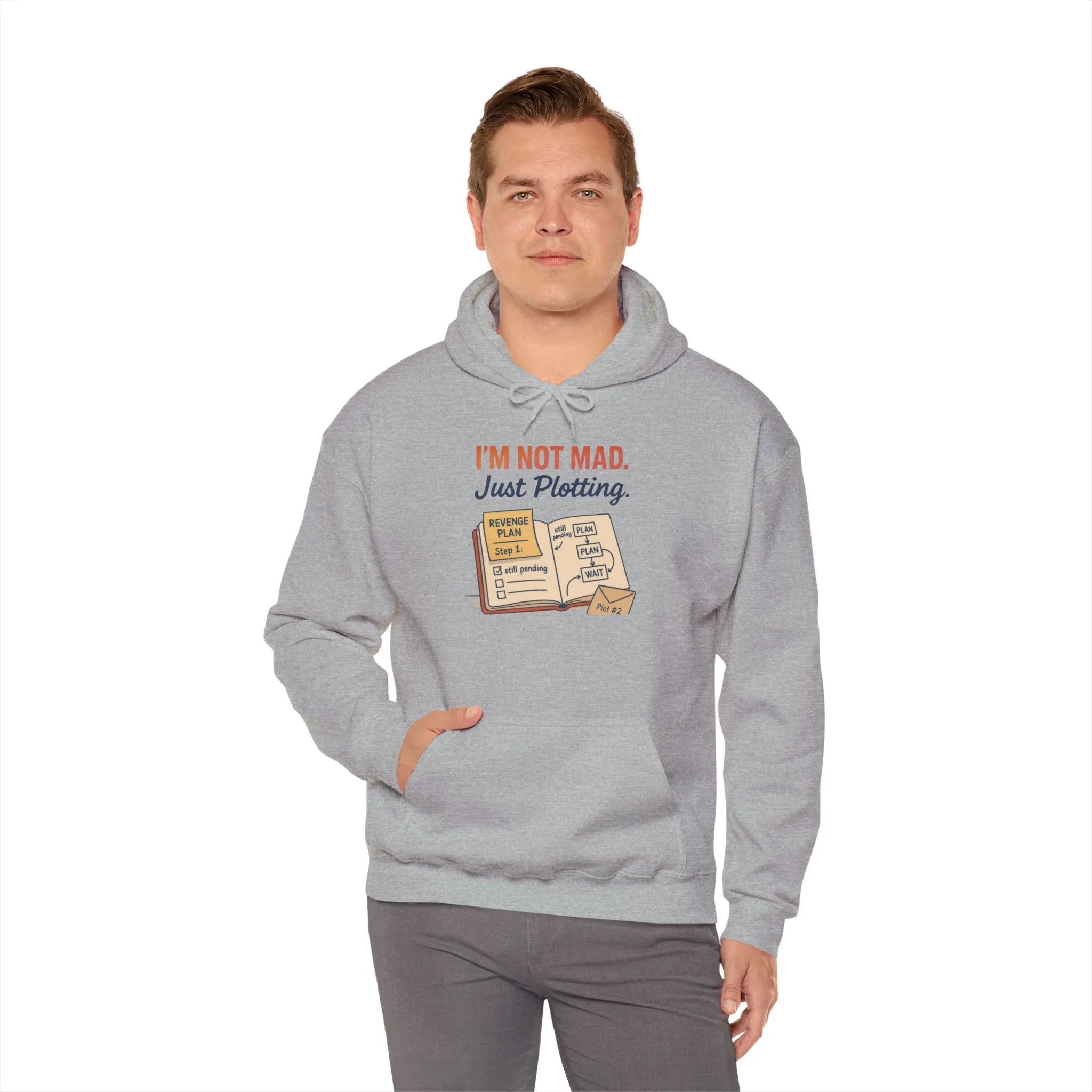 Funny Revenge Hoodie for Men, I'm Not Mad Just Plotting, Passive Aggressive Humor Sweatshirt, Funny Planning Hoodie - Image 12