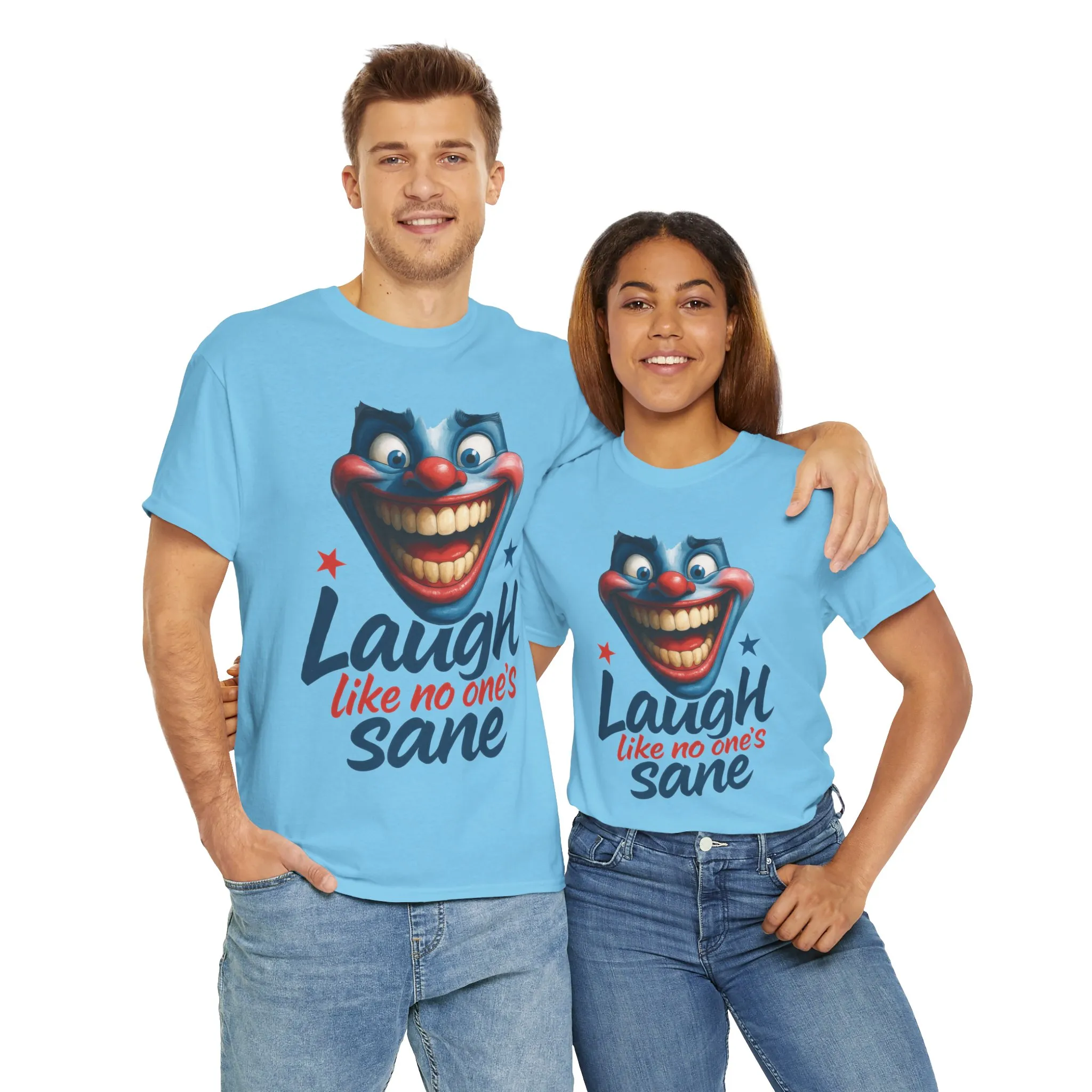 Funny Clown Face Unisex Heavy Cotton Tee, Creepy Clown Face T-Shirt, Humor T-Shirt,Clown Theme Shirt, Funny Horror Graphic Tee - Image 26
