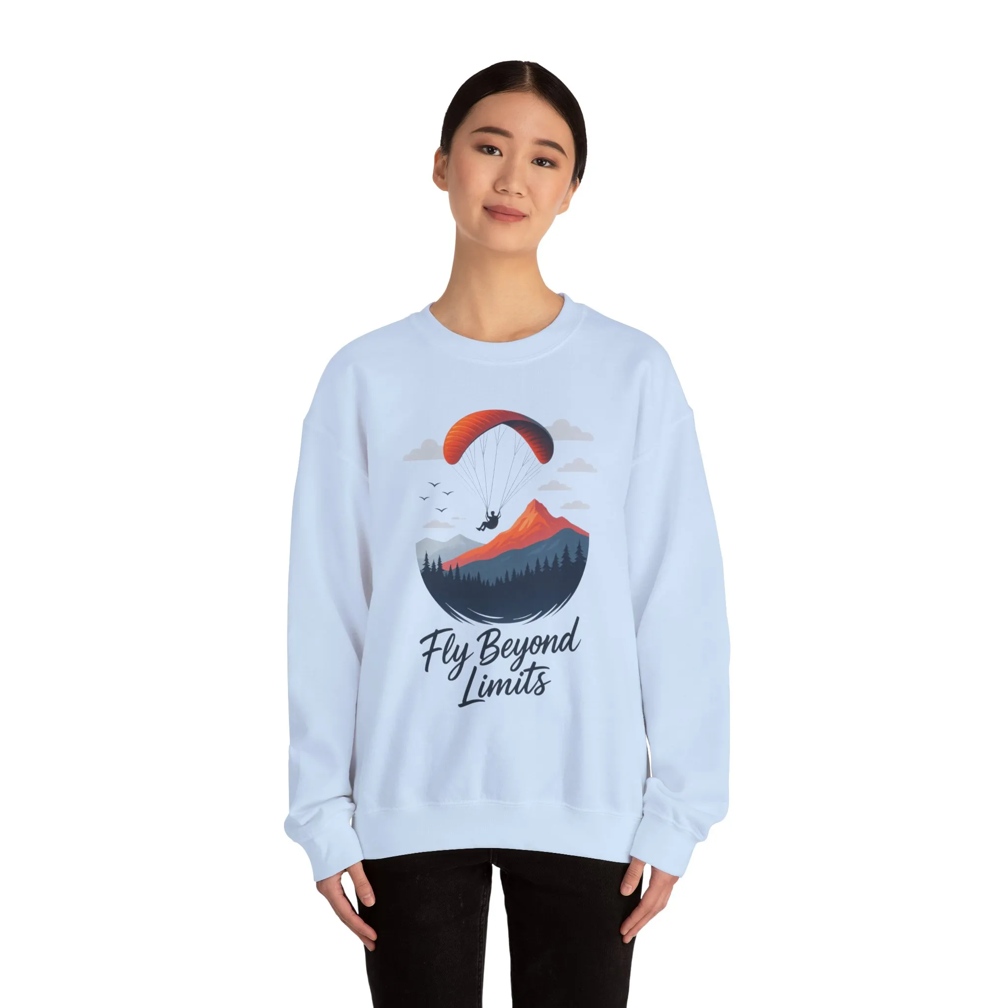 Adventure Inspiration Crewneck Sweatshirt - Fly Beyond Limits, Cozy Outdoor Outfit, Gift for Adventurers, Travel, Motivation Apparel - Image 22