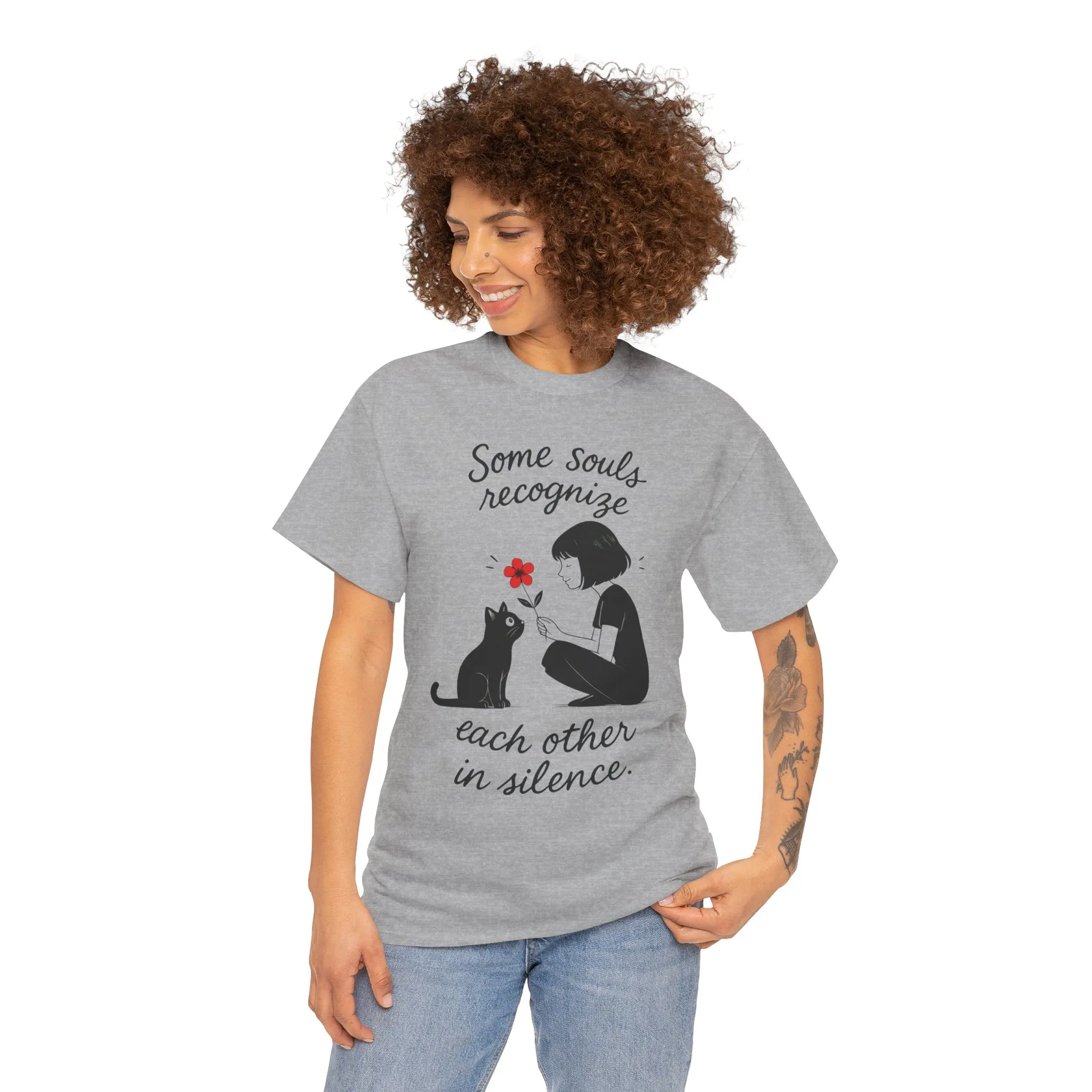 Cat Lover's Heavy Cotton Tee, Cute Cat Shirt, Pet Owner Gift, Animal Lover Apparel, Birthday Gift for Her, Women's Cotton T-Shirt, Cat Lover - Image 14