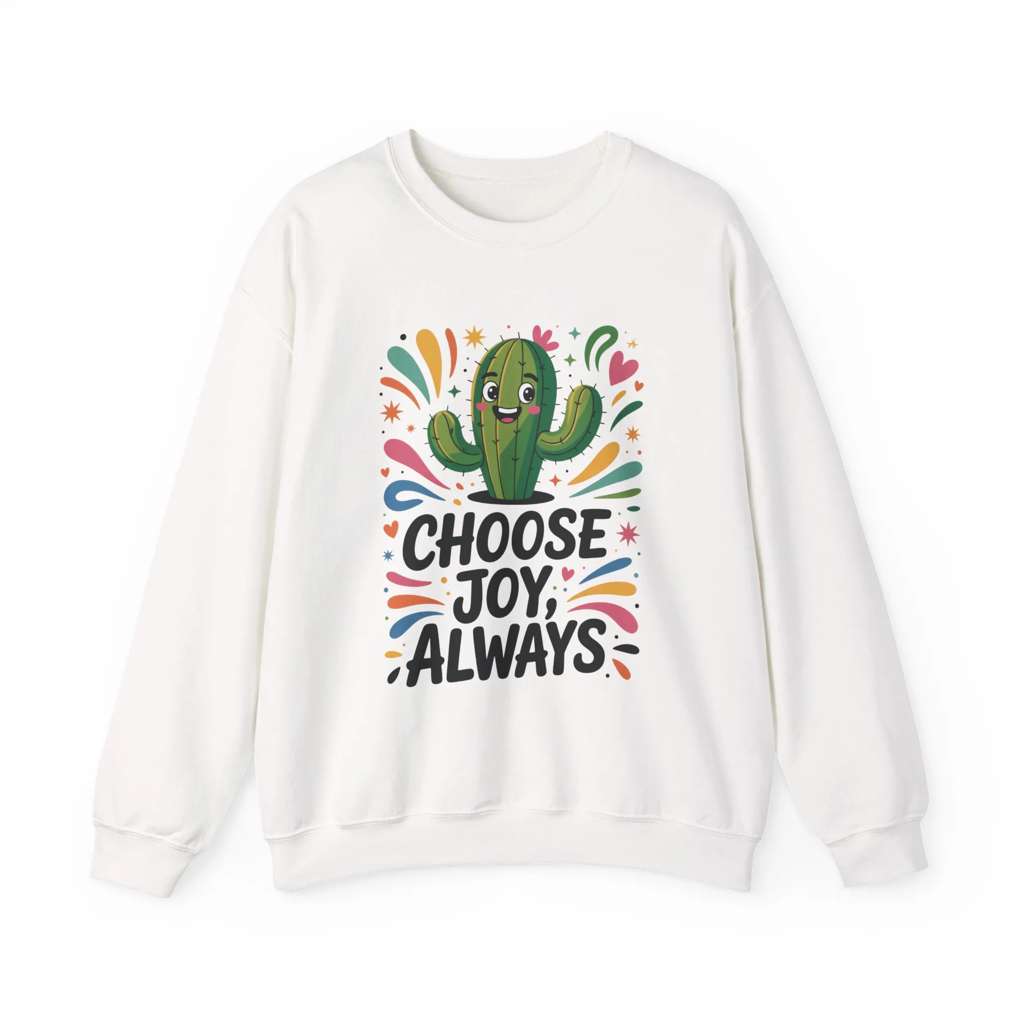Joyful Cactus Sweatshirt: Choose Joy Always, Cozy Gift for Friends, Womens Casual Wear, Perfect for Celebrations and Everyday Comfort - Image 4