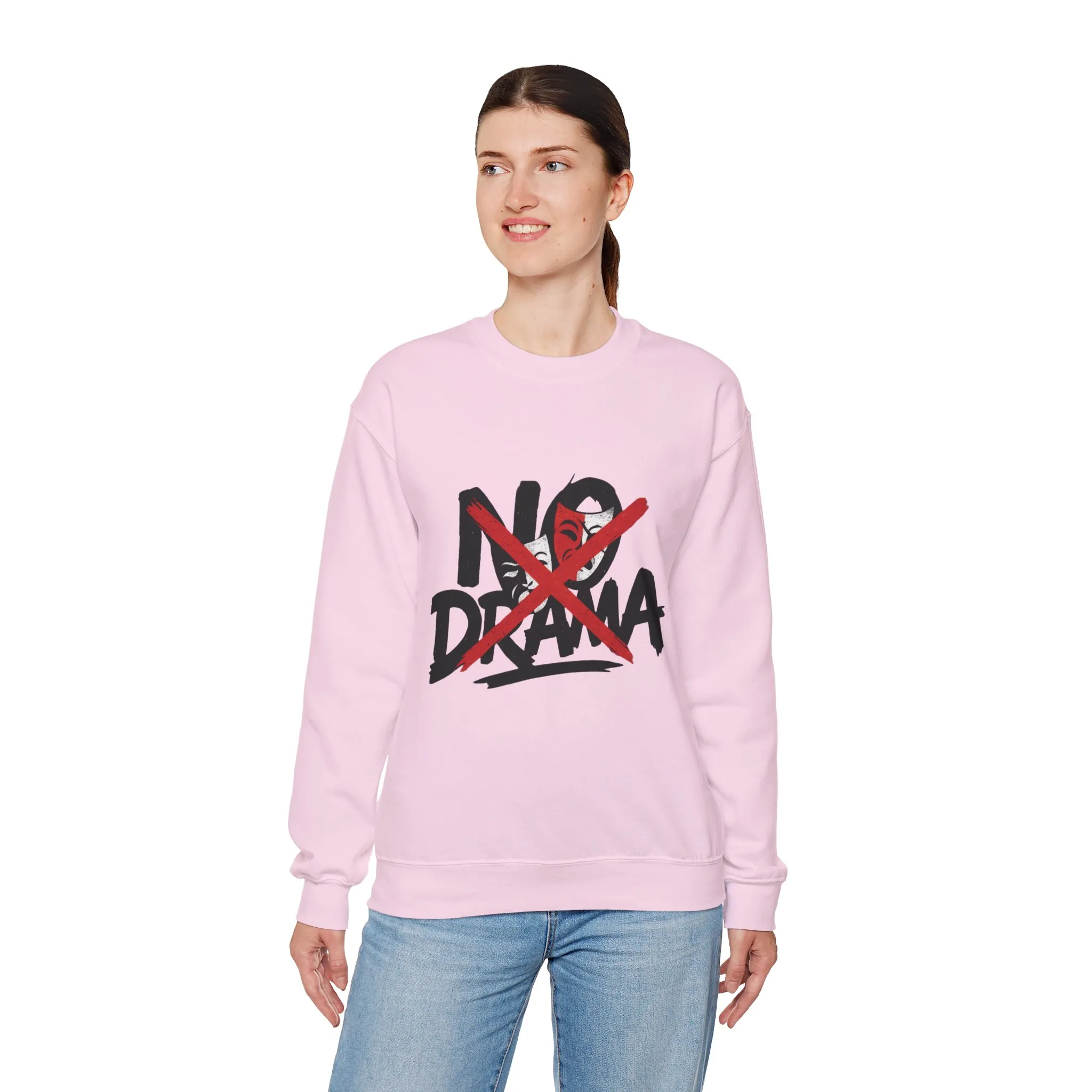 No Drama Crewneck Womens Sweatshirt, Cozy Sweatshirt, Relaxed Fit Pullover, Casual Gift for Friends, Everyday Comfort Apparel - Image 21