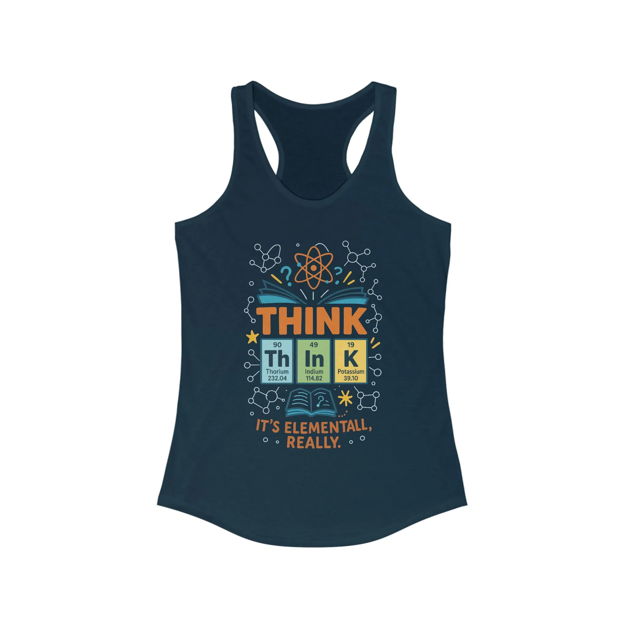 Think Tank Top for Women, Funny Science Shirt, Periodic Table Chemistry Top, STEM Gift For Girls, Science-Inspired Womens Racerback Tank - Image 9