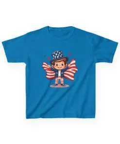 4th of July Kids T-Shirt,Kids Unisex Patriotic Tee, American Flag Outfit for Boys and Girls, Independence Day Shirt, Cute American Shirt