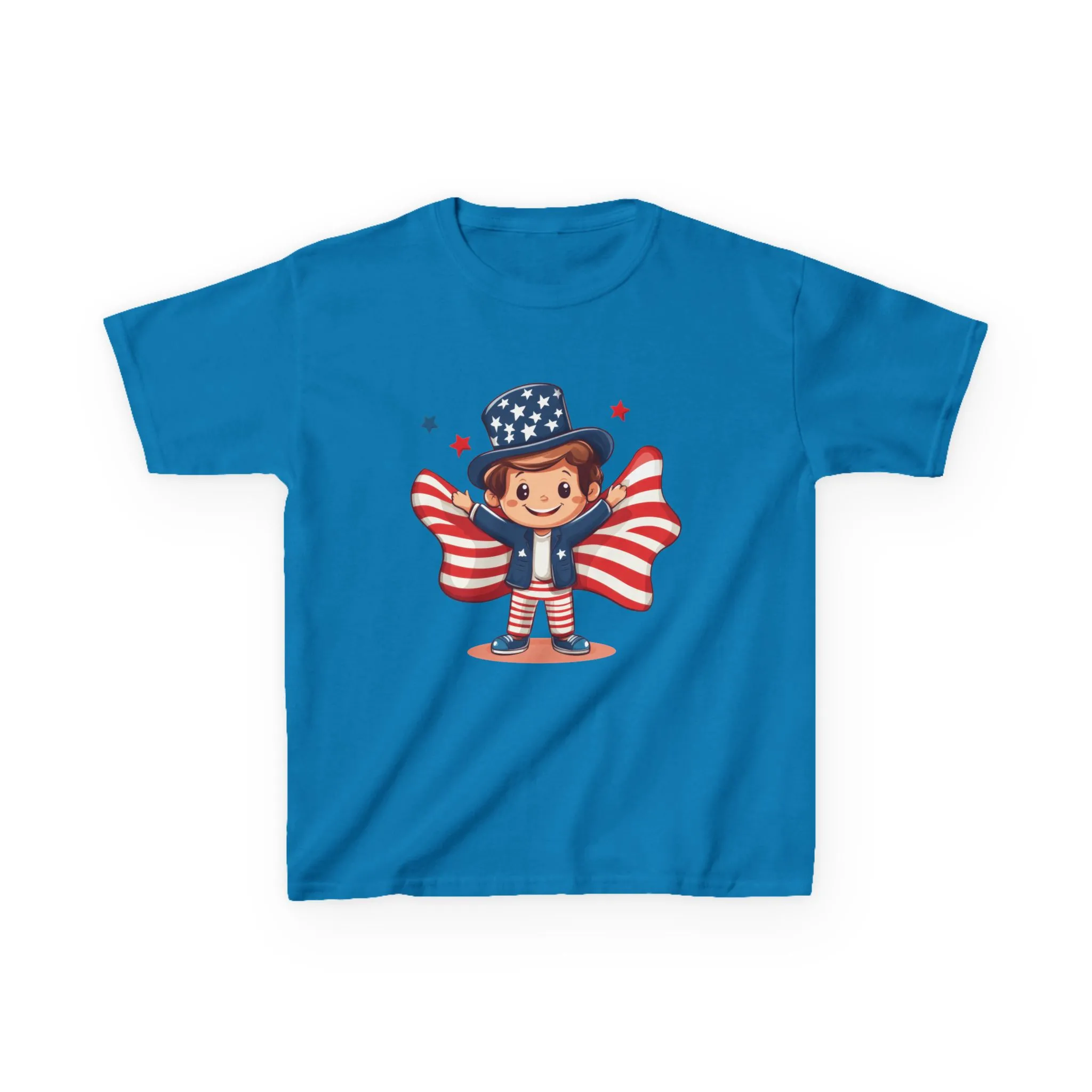 4th of July Kids T-Shirt,Kids Unisex Patriotic Tee, American Flag Outfit for Boys and Girls, Independence Day Shirt, Cute American Shirt
