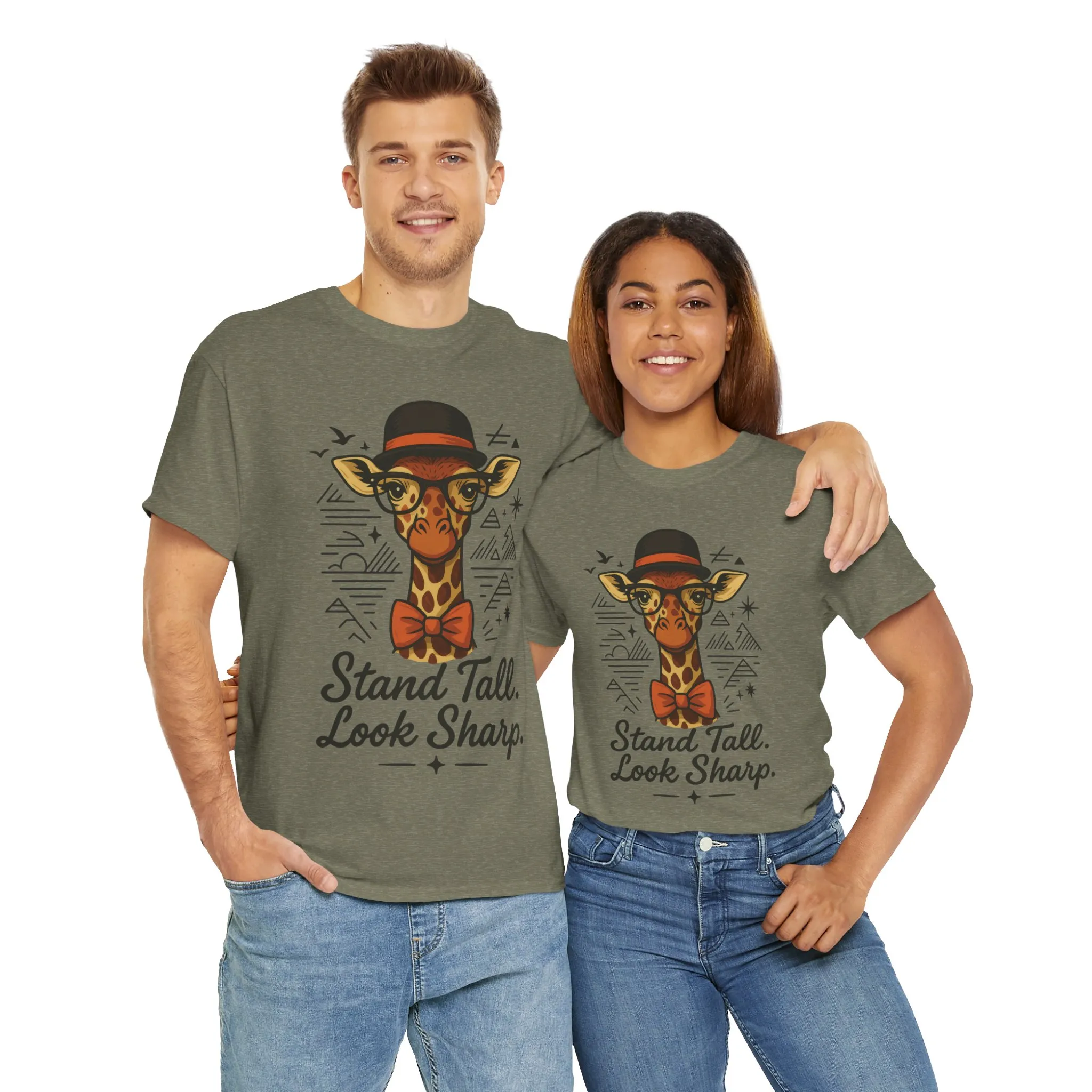 Hipster Giraffe T-Shirt with Hat and Glasses, Whimsical Giraffe Tee, Fun Gift, Cute Graphic Shirt, Unisex Heavy Cotton Tee - Image 18
