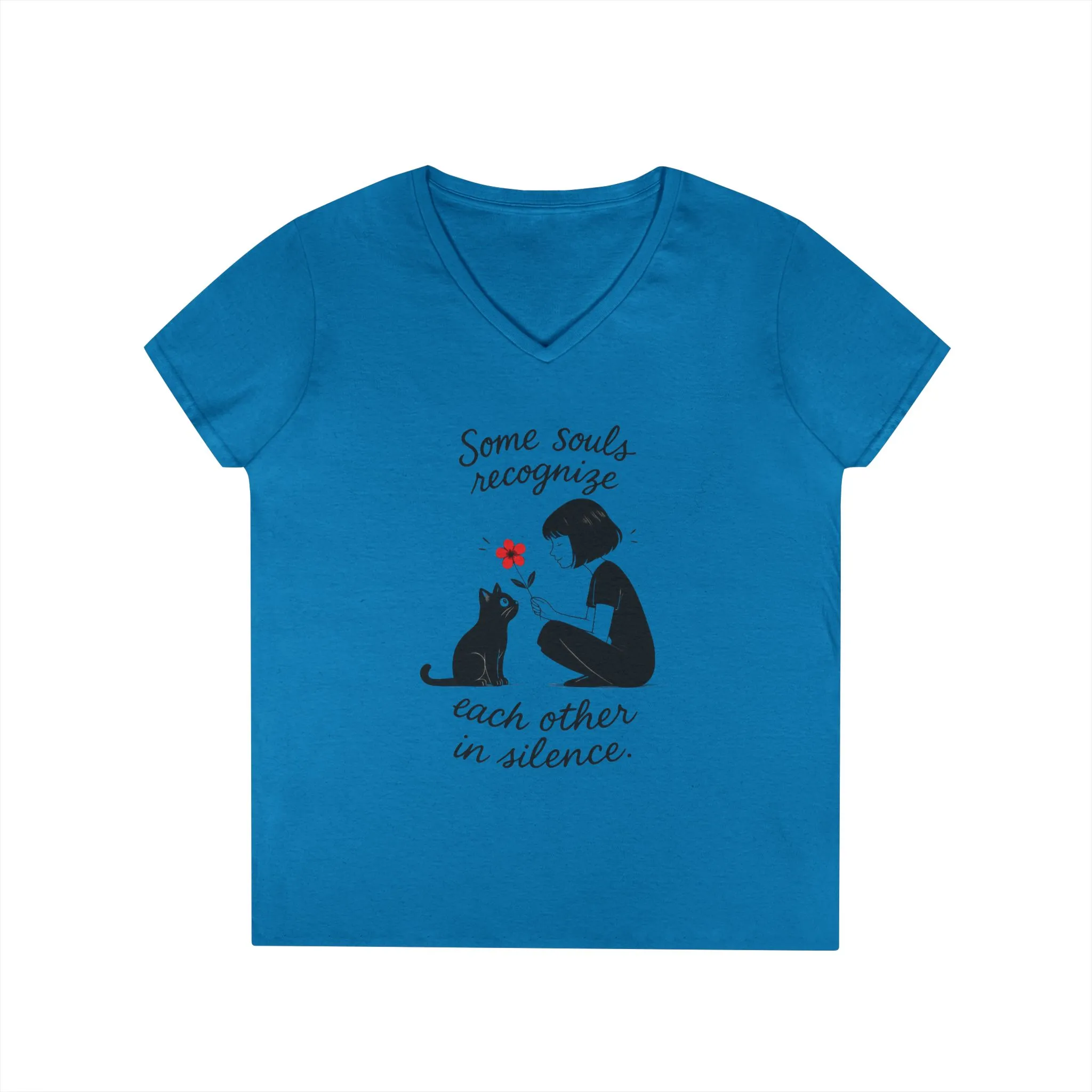 Cat Lover's V-Neck T-Shirt - Cute Graphic Tee for Pet Owners, Gifts for Cat Lovers, Animal Lover Apparel, Valentine's Day, Cat Love - Image 13