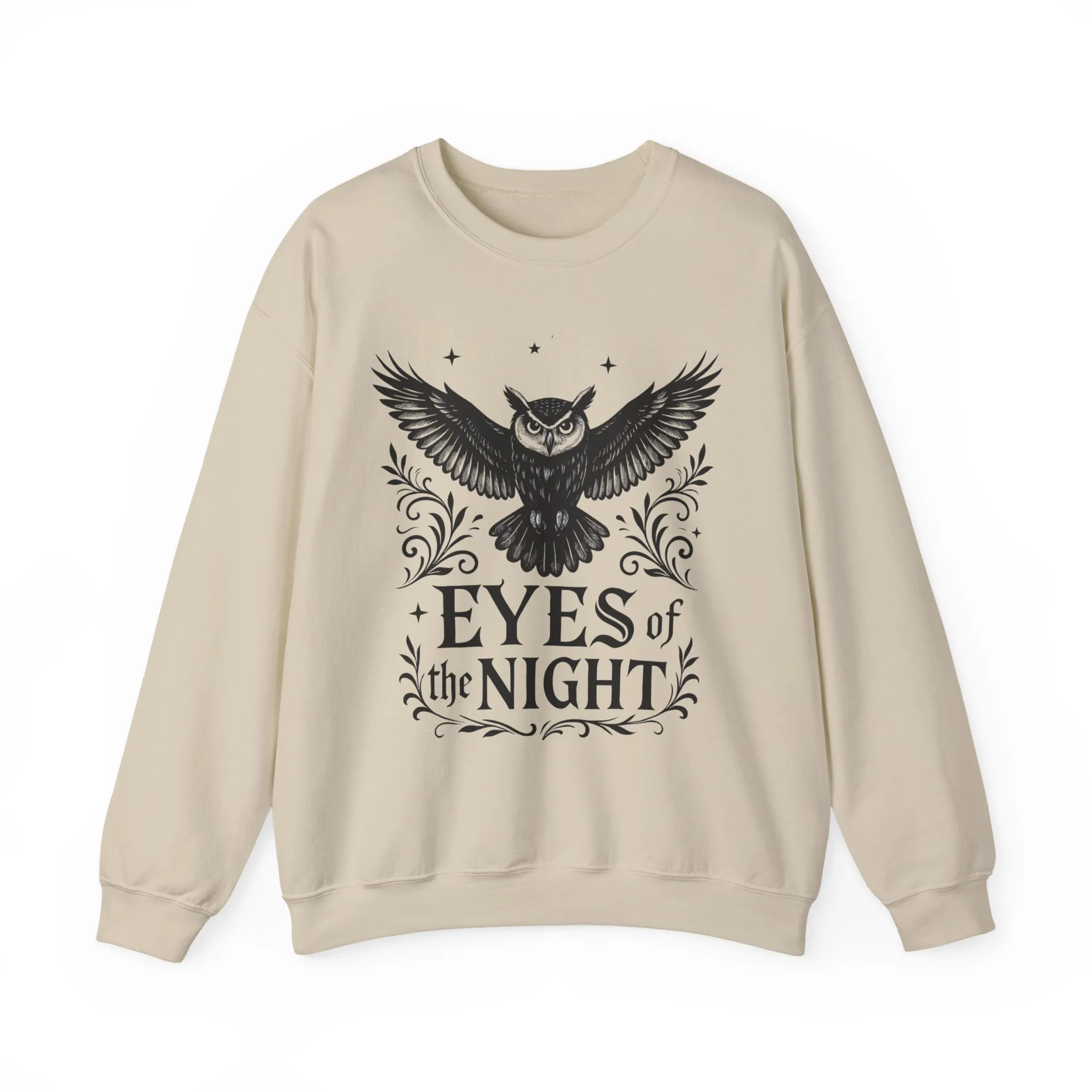 Eyes of the Night Owl Sweatshirt, Mens Dark Gothic Sweatshirt, Mysterious Owl Graphic Pullover, Forest Bird of Night Design, Halloween Gift - Image 13