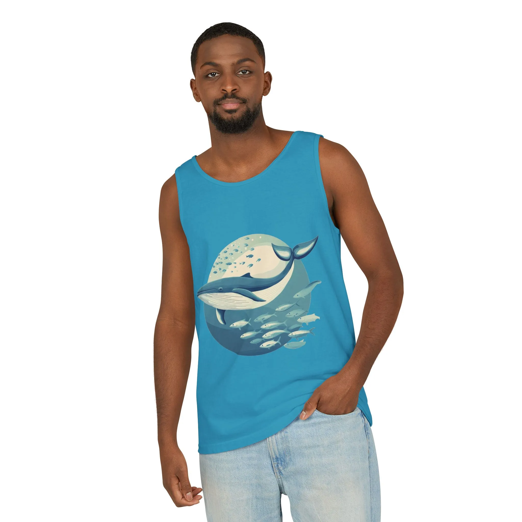 Ocean-Inspired Unisex Tank Top, Whale Design Shirt, Summer Casual Wear, Beach Vibes Gift, Eco-Friendly Fashion - Image 3