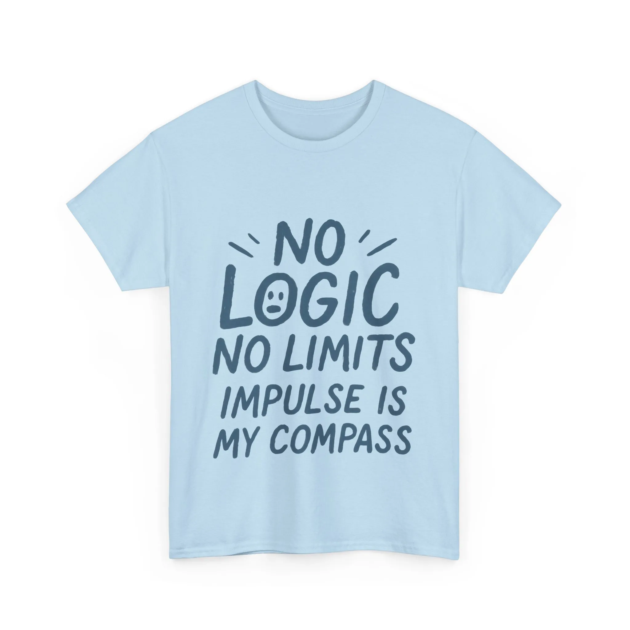 Funny No Logic Mens T-Shirt, No Limits Impulse Quote, Relaxed Fit Graphic Tee, Gift for Him, Casual Wear for Creatives, Gift for Artists - Image 17