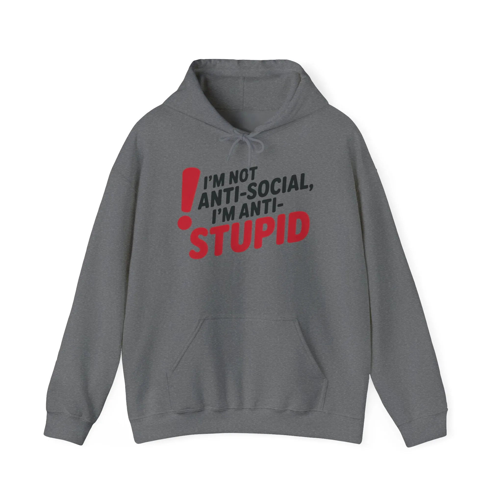 Anti-Stupid Hoodie, Funny Unisex Hoodie, Snarky Anti-Social Unisex Sweatshirt, Gift for Friends, Perfect for Everyday Wear, Humorous Apparel - Image 7