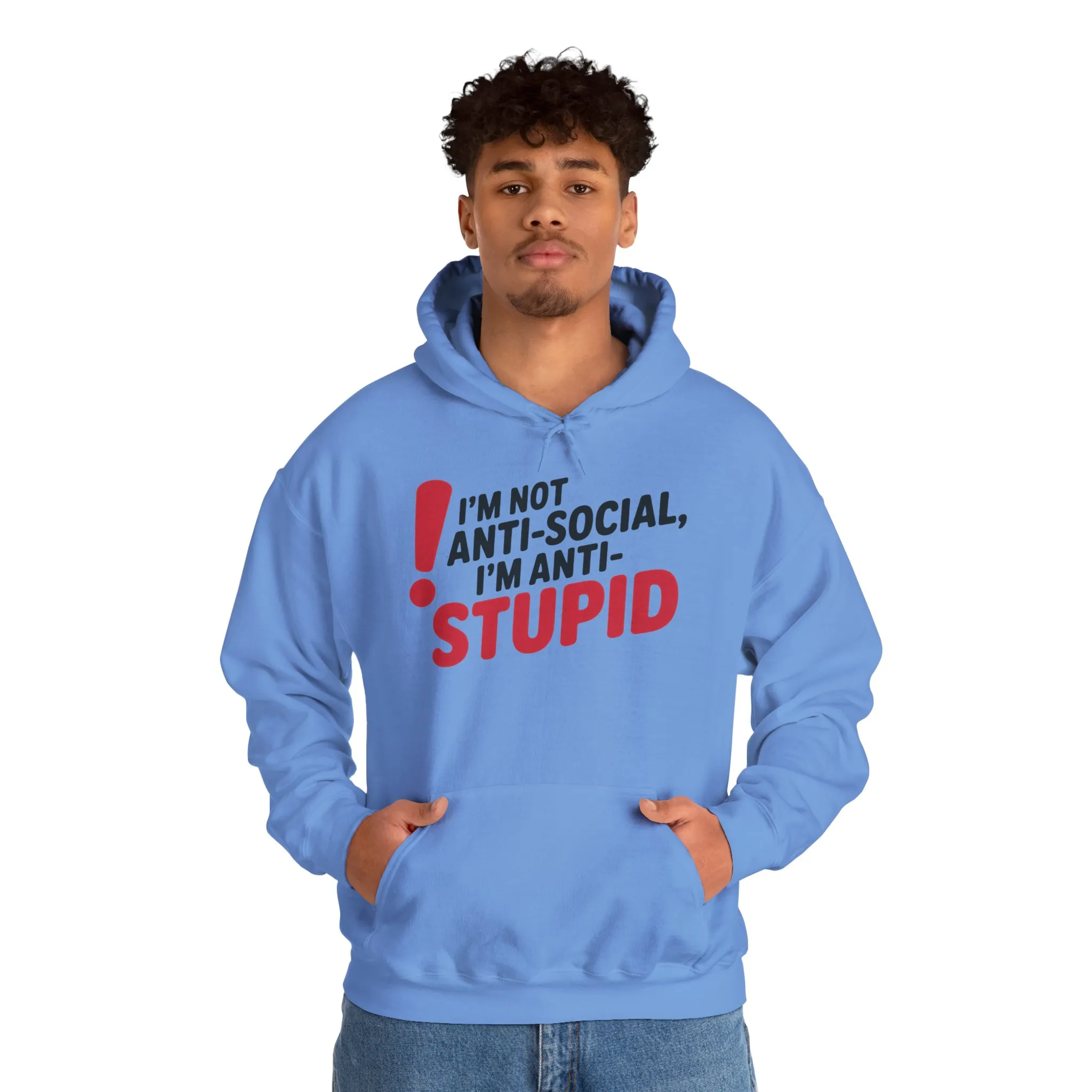 Anti-Stupid Hoodie, Funny Unisex Hoodie, Snarky Anti-Social Unisex Sweatshirt, Gift for Friends, Perfect for Everyday Wear, Humorous Apparel - Image 12