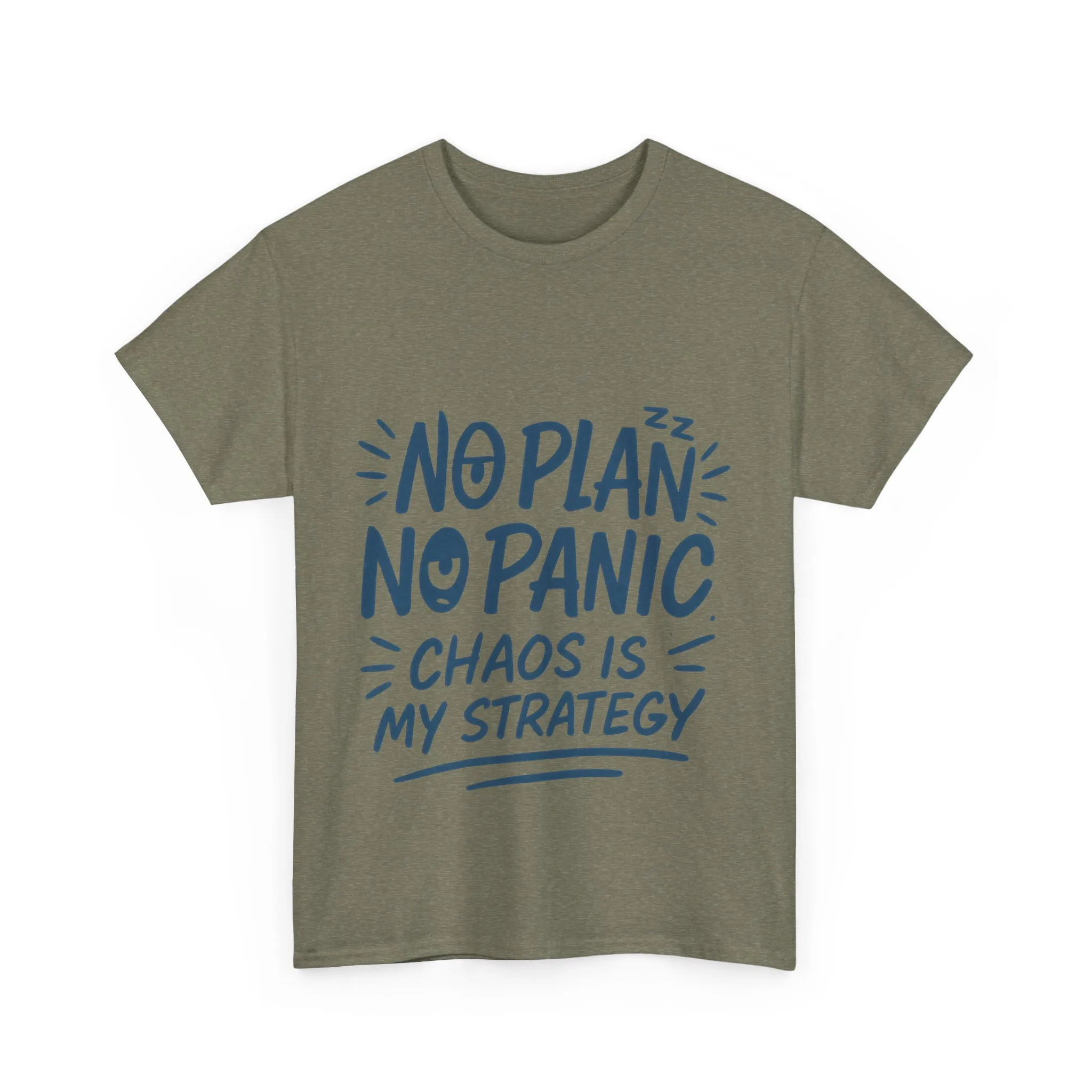 Funny Chaos Quote Mens T-Shirt, No Plan No Panic Humor Shirt, Casual Graphic Tee Gift for Him, Relaxed Fit - Image 16