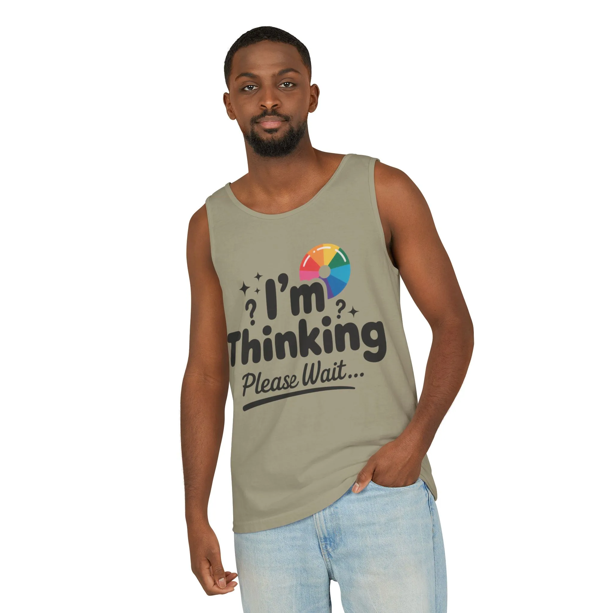 Funny - Im Thinking Please Wait - Mens Tank Top, Cute Geeky Gift for Introverts, Programmers, Designers, Fun Humor Shirt, Gift for Adults - Image 22