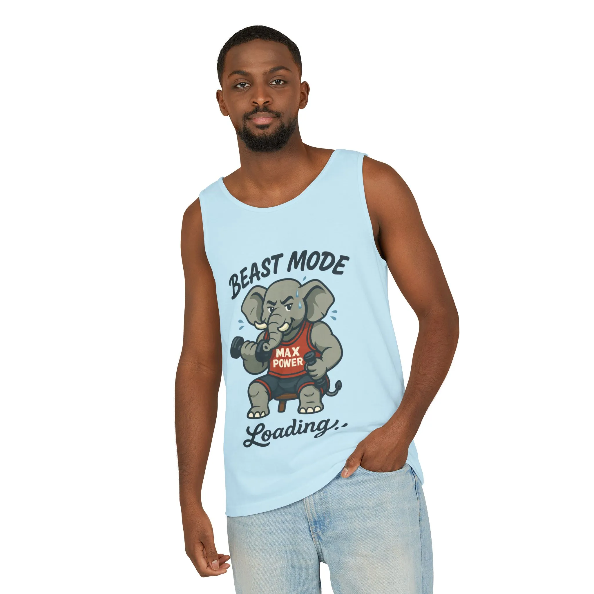 Beast Mode Elephant Gym Tank Top, Funny Workout Muscle Tank, Max Power Fitness Tank, Beast Mode Loading Mens Gym Top, Fitness Apparel - Image 16