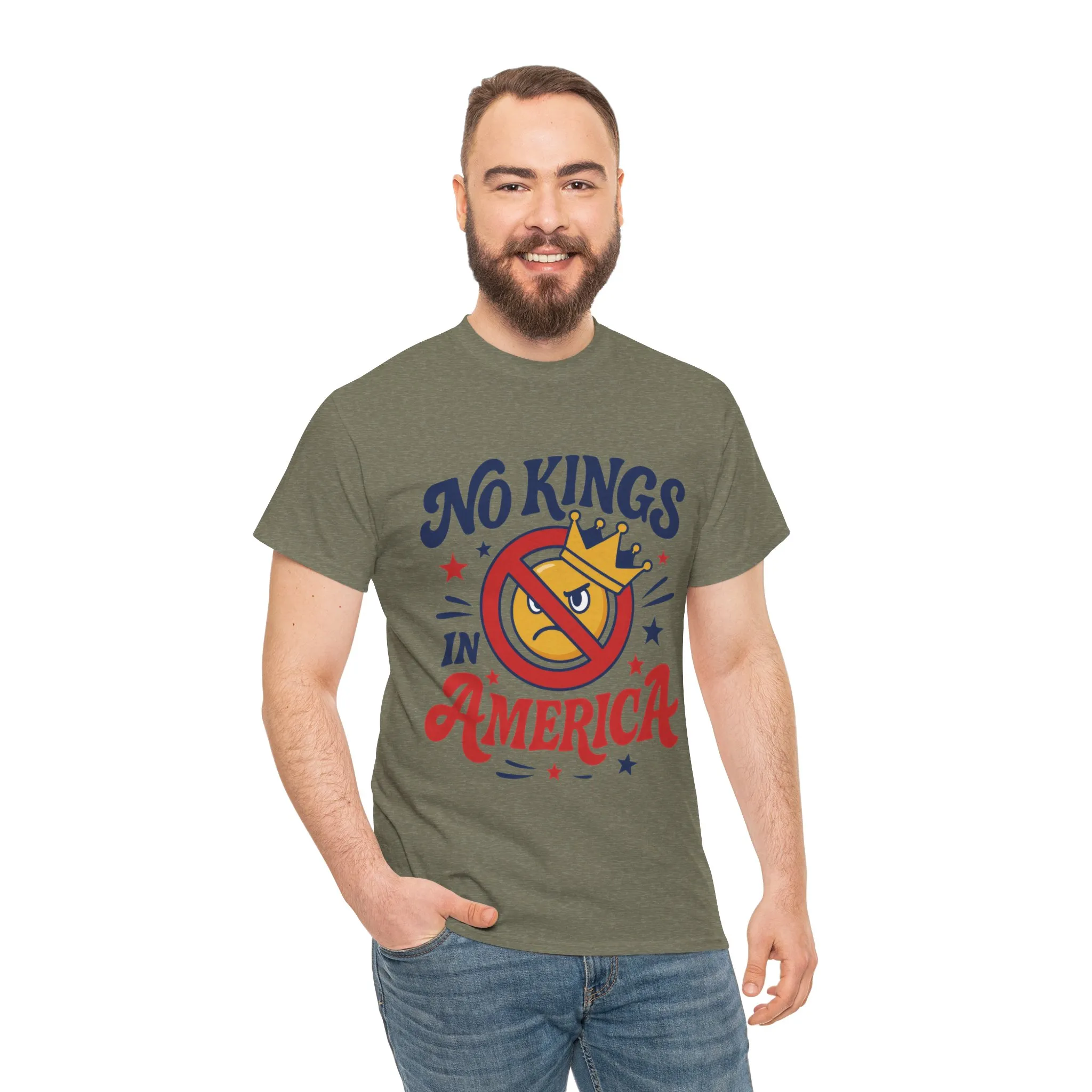 No Kings in America Unisex T-Shirt - Funny Patriotic Anti Monarchy Tee - 4th of July USA Shirt, Political Rallies, Statement Wear - Image 9