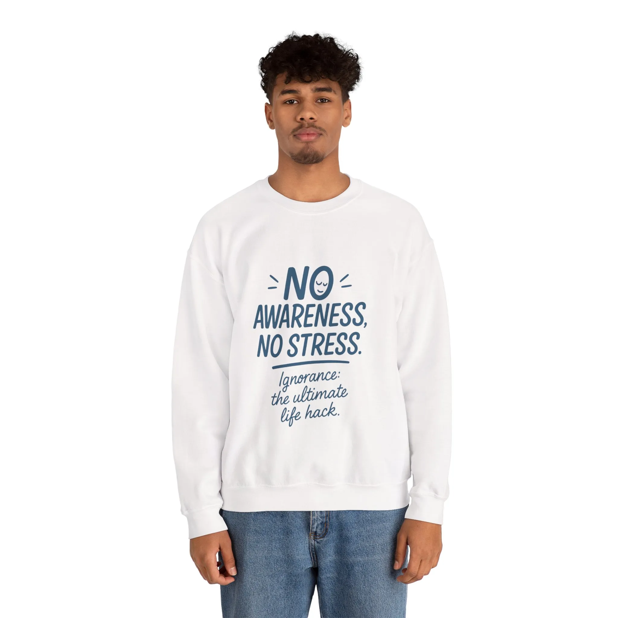 Funny Mens Mindful Crewneck Sweatshirt, Cozy Sweatshirt, Awareness Sweatshirt, Casual Style Gift, Perfect for Self-Care Days