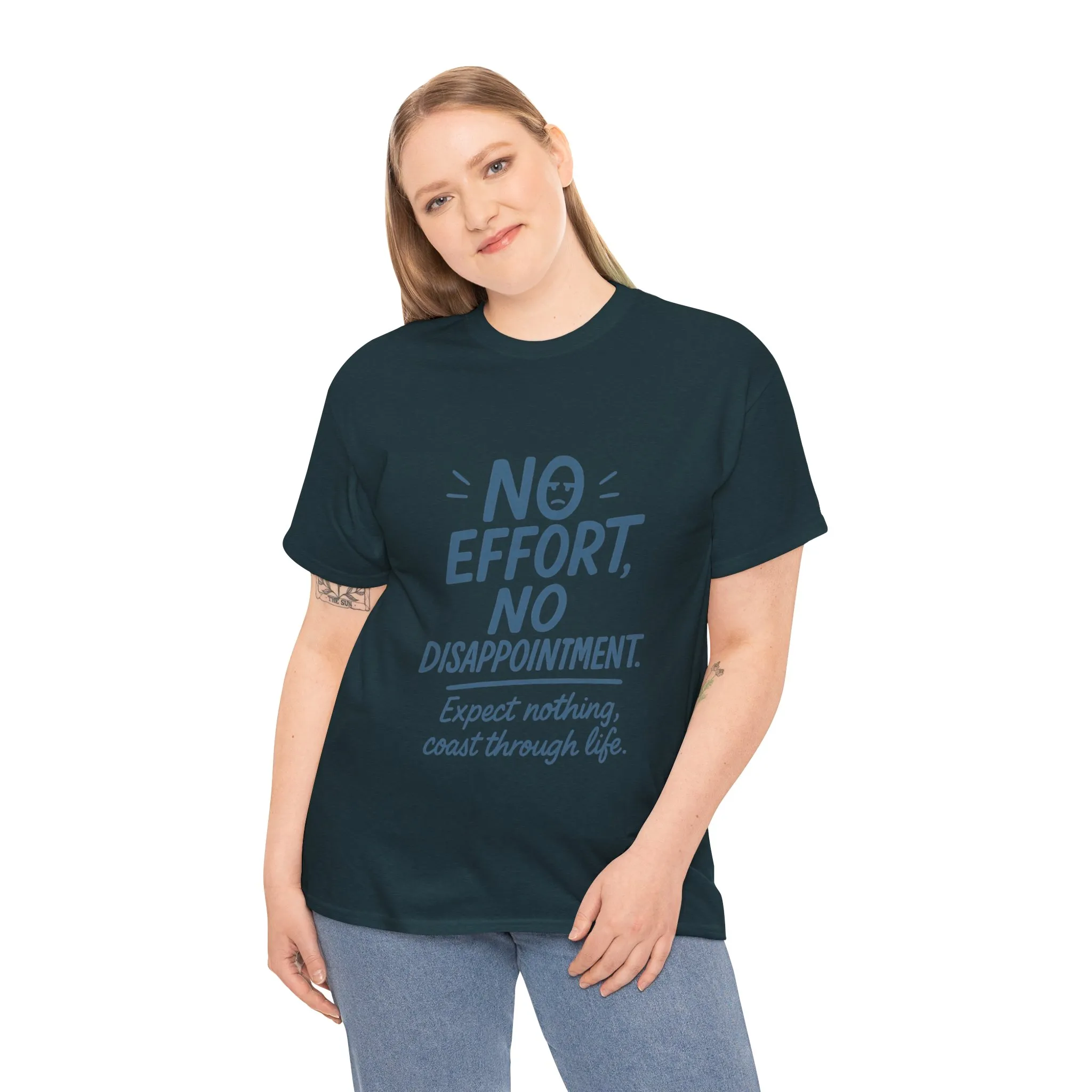 Funny No Effort Womens T-Shirt, No Disappointment Lazy Life Quote Shirt, Cute Graphic Tee for Her, Life Philosophy Shirt, Gift Idea - Image 36