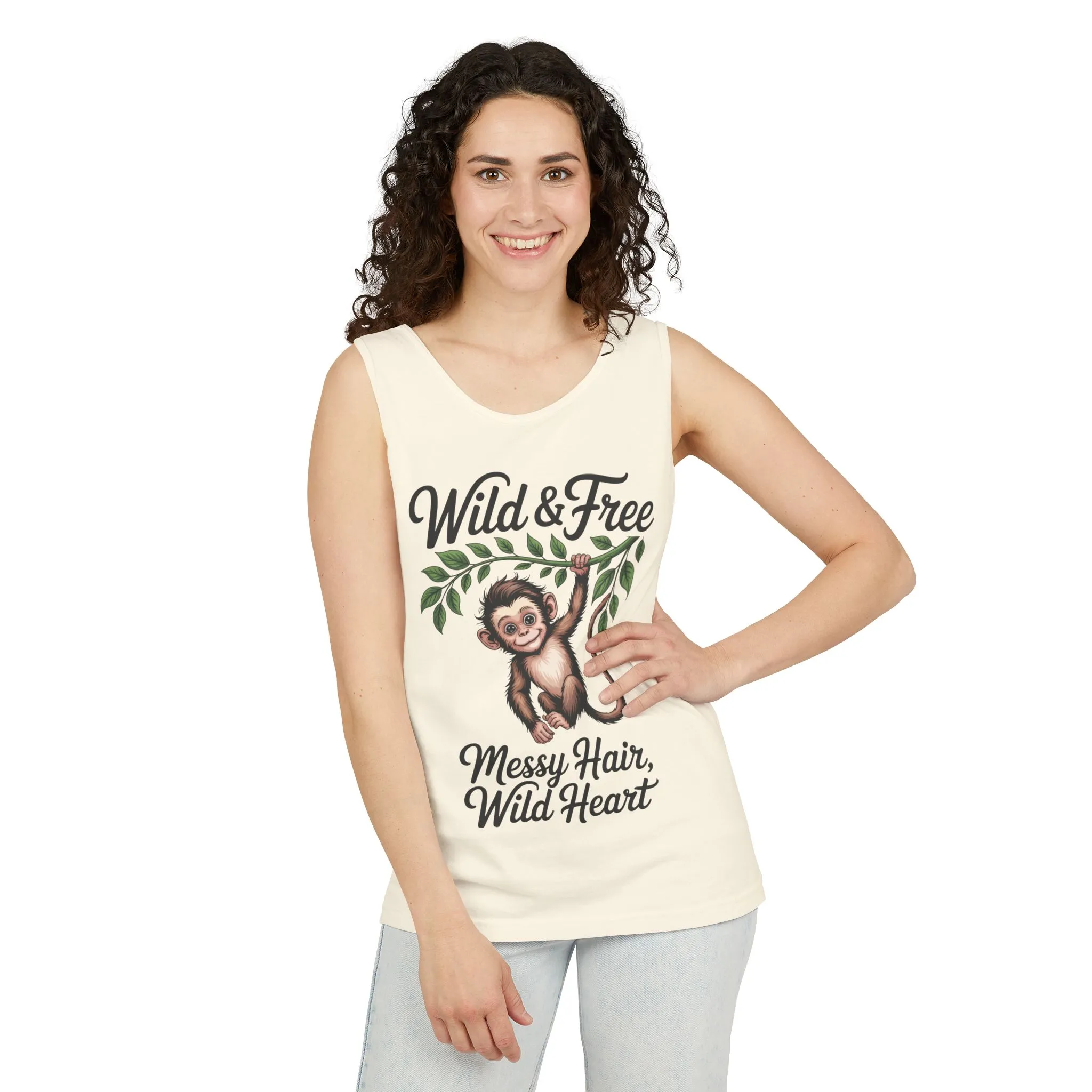 Wild & Free Monkey Tank Top, Messy Hair Wild Heart Womens Tank, Cute Jungle Animal Shirt, Boho Adventure Tank, Fun Nature Lover Gift - Image 9