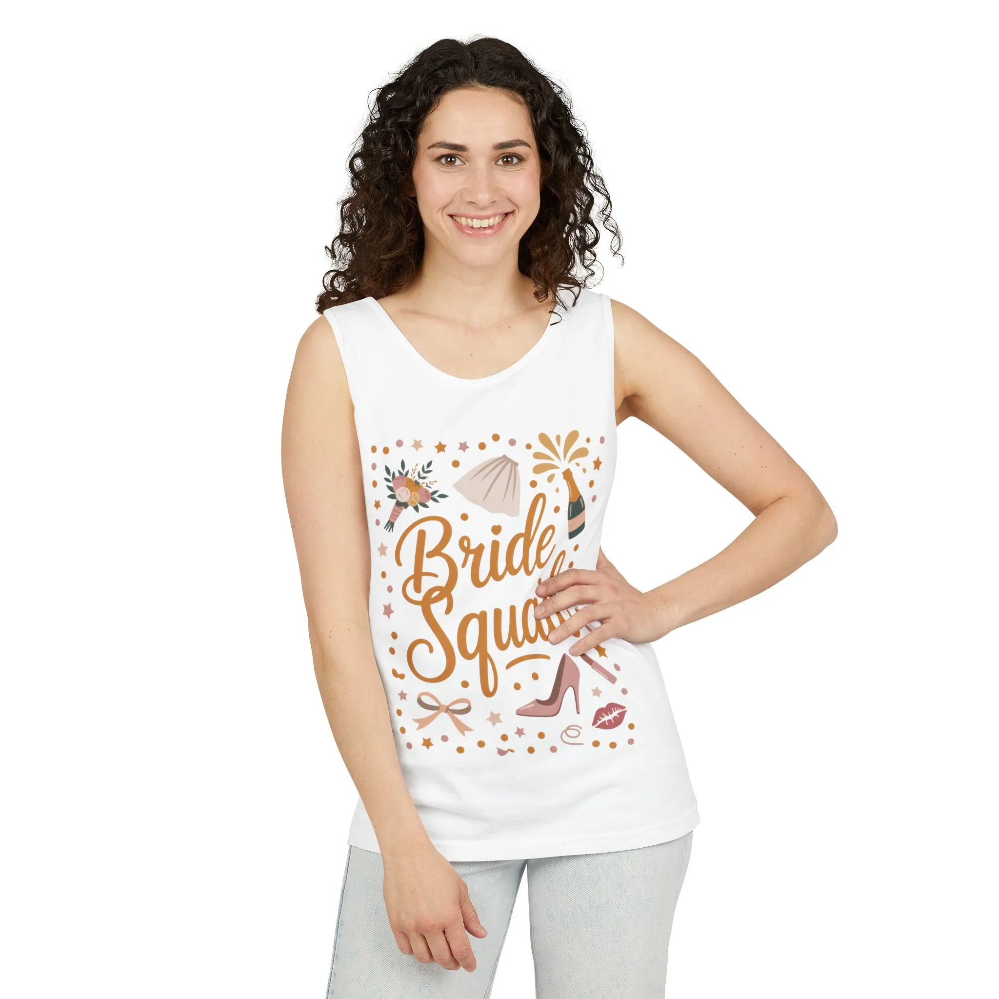 Bride Squad Tank Top, Bachelorette Party T-Shirt, Bridesmaid Wedding Tee, Hen Party Matching Shirts, Bridal Shower, Gift for Bridesmaids - Image 4