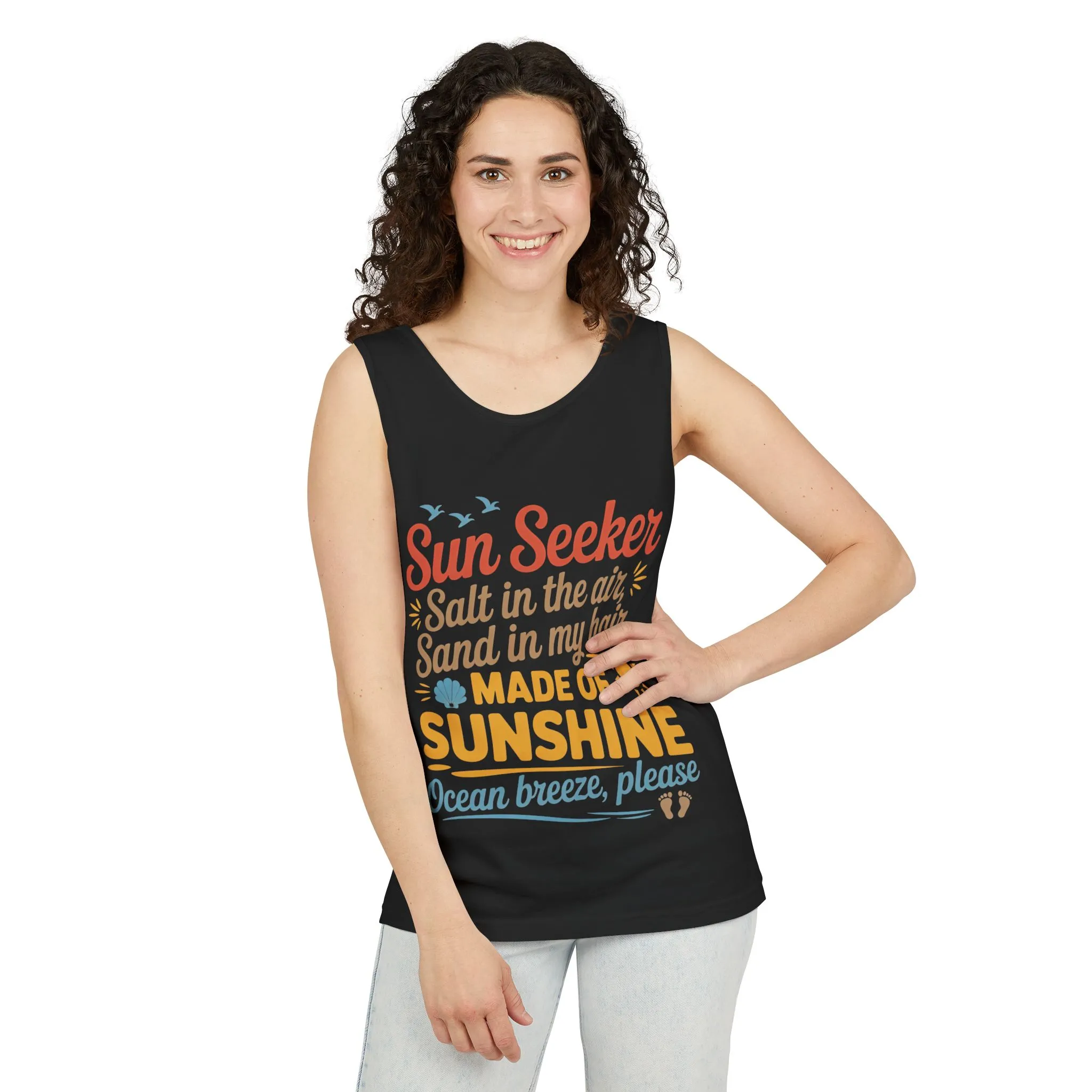 Sun Seeker Summer Quote Tank Top, Made of Sunshine Beach Vibes Tee, Ocean Breeze Please Tank Top for Women, Salt in the Air Sand Top - Image 27