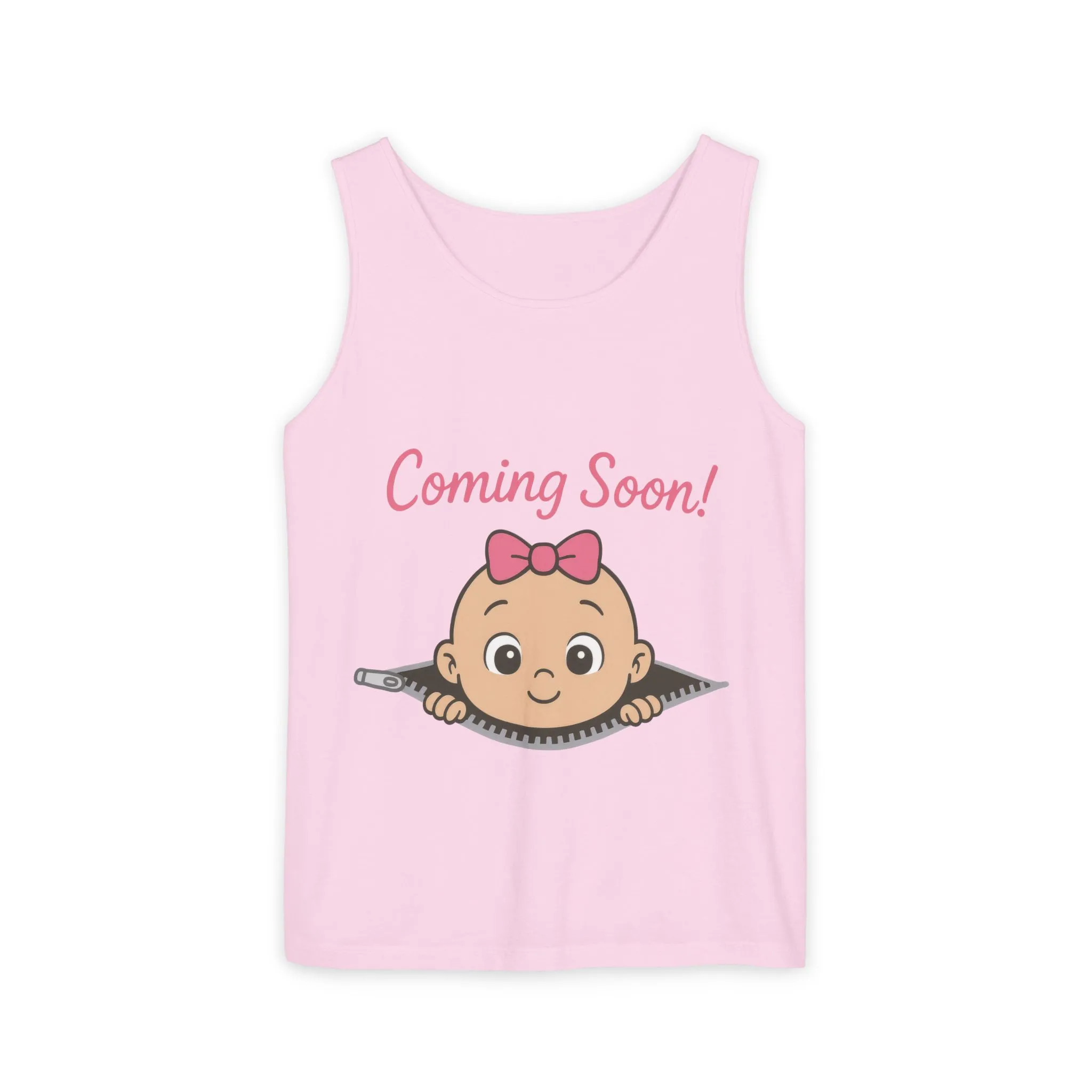 Coming Soon Maternity Tank Top, Cute Baby Girl Pregnancy Announcement Shirt, Expecting Mom Gift, Gender Reveal Tee, Baby Shower Gift - Image 17